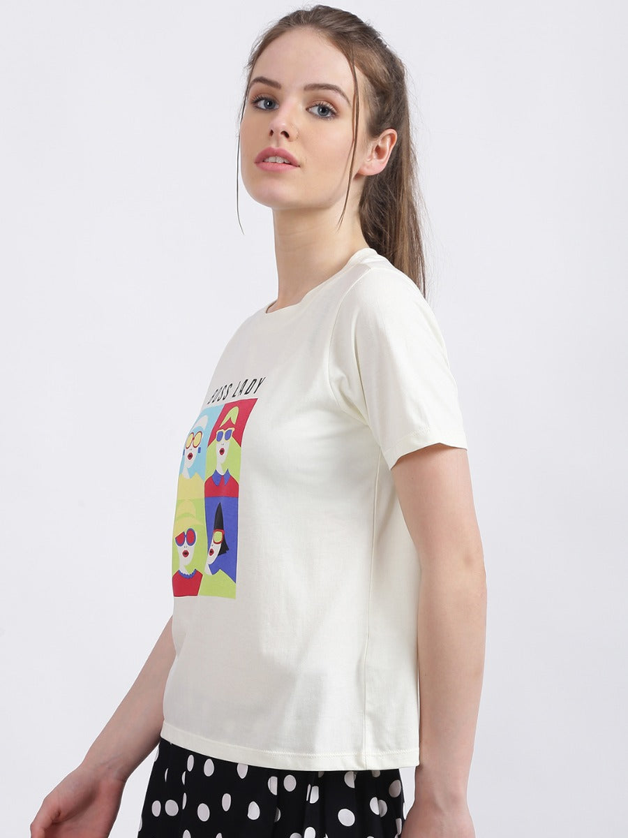 White Graphic Regular T-Shirt