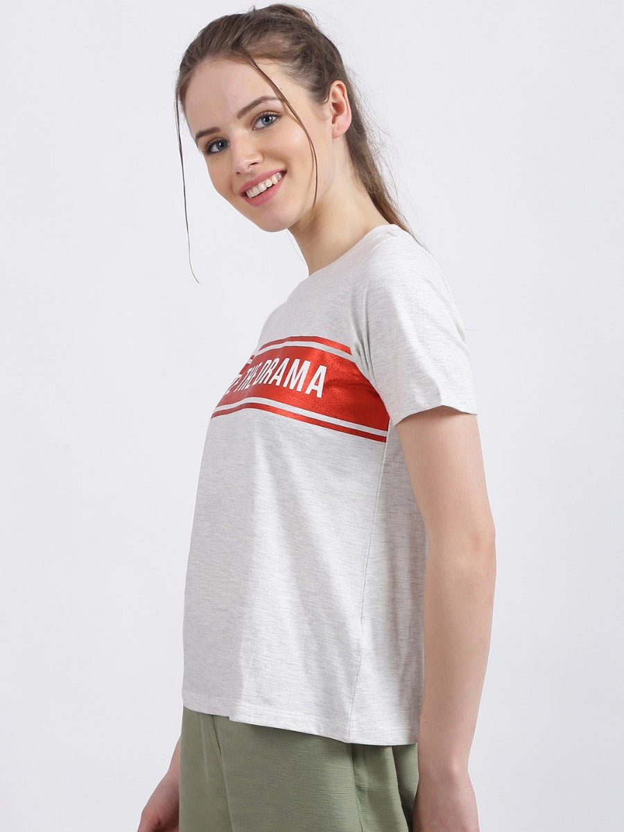 Grey Solid Regular T-Shirt