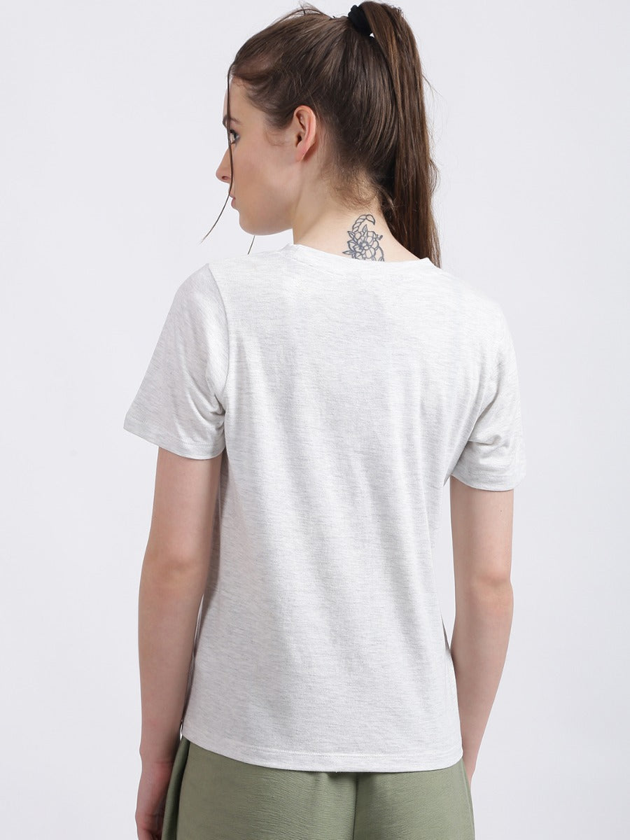 Grey Solid Regular T-Shirt