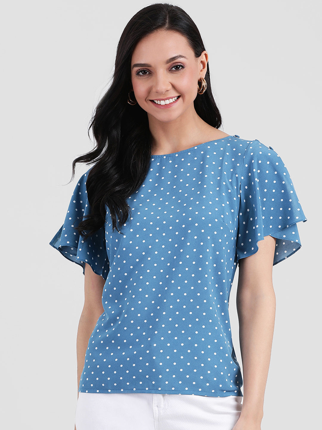 Blue Printed Regular Top