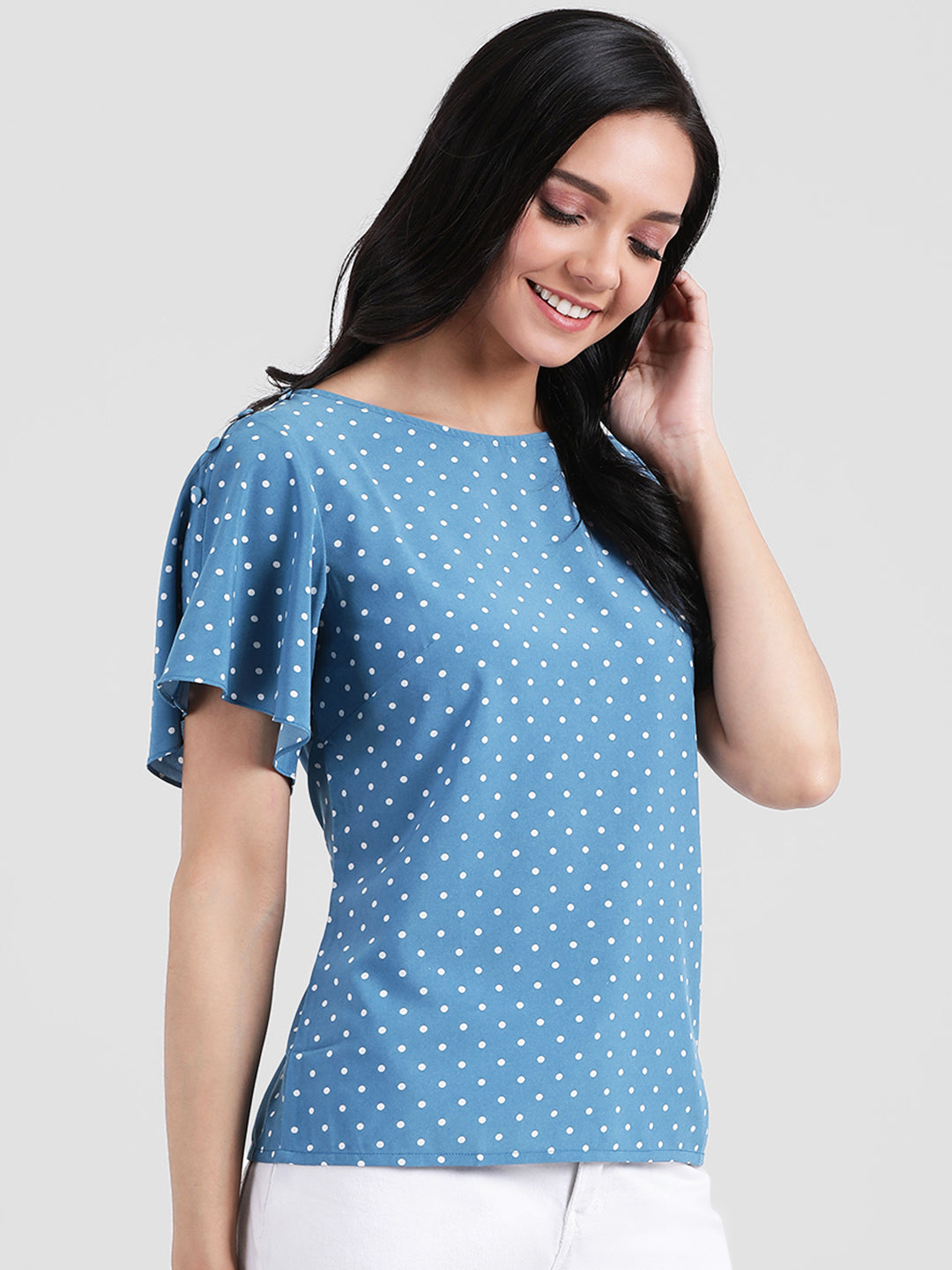 Blue Printed Regular Top