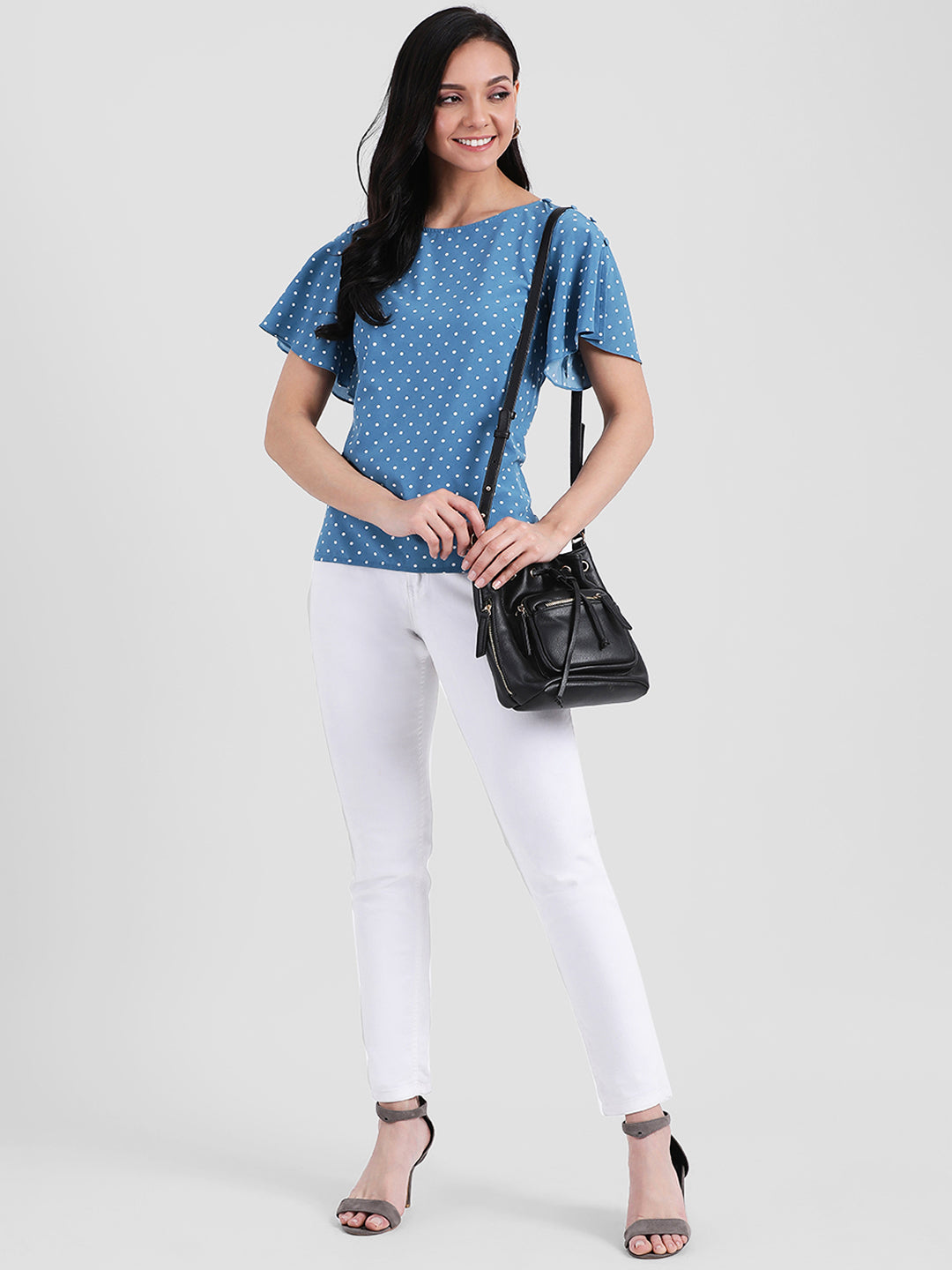 Blue Printed Regular Top