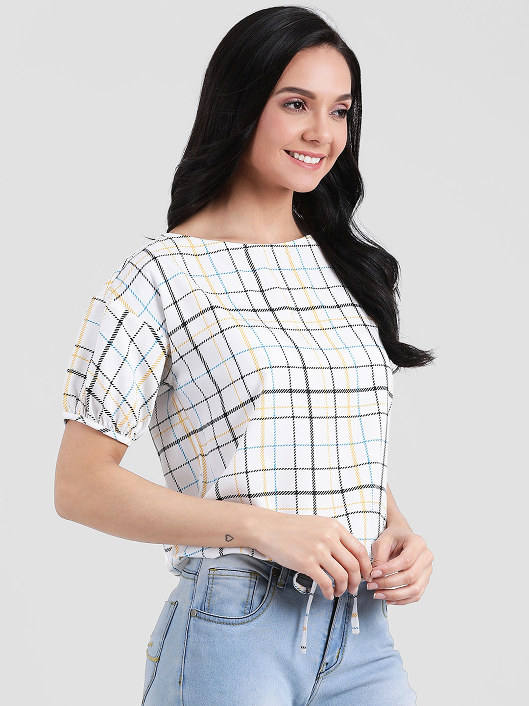 White Puff Sleeve Top