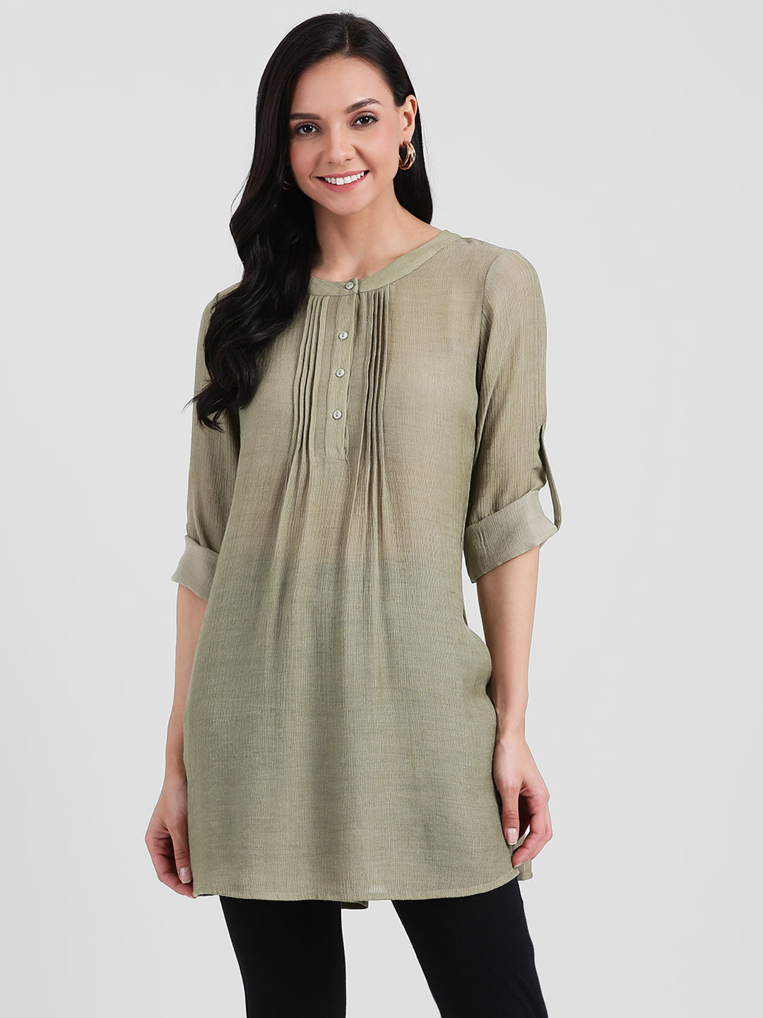 Green Solid Tunic