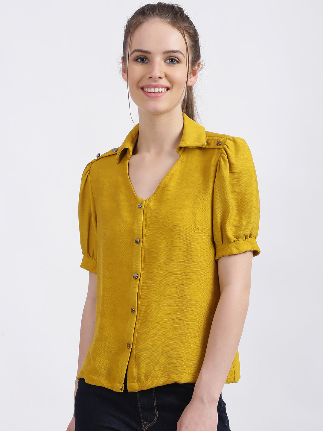 Mustard Solid Regular Top