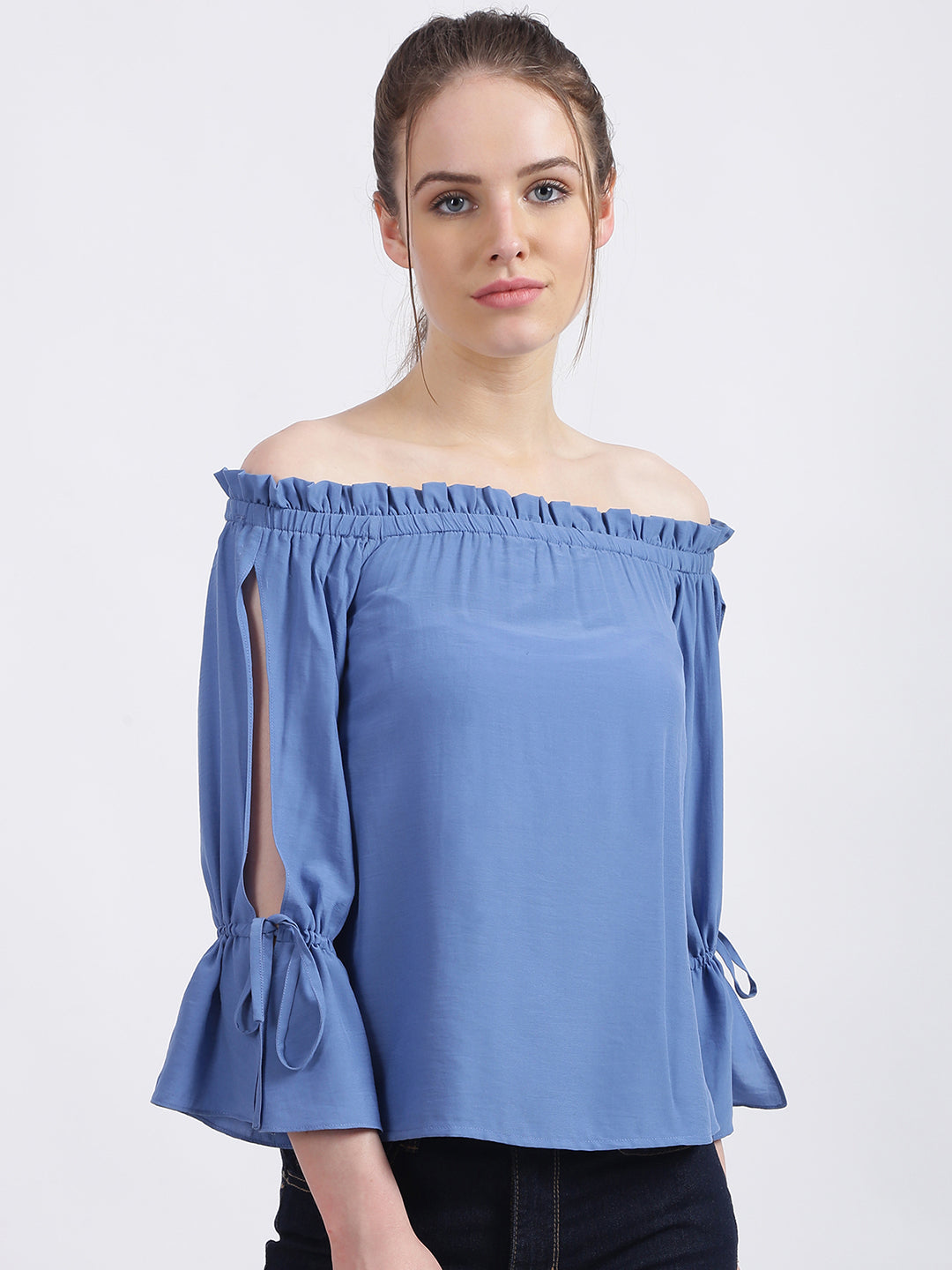 Blue Solid Regular Top