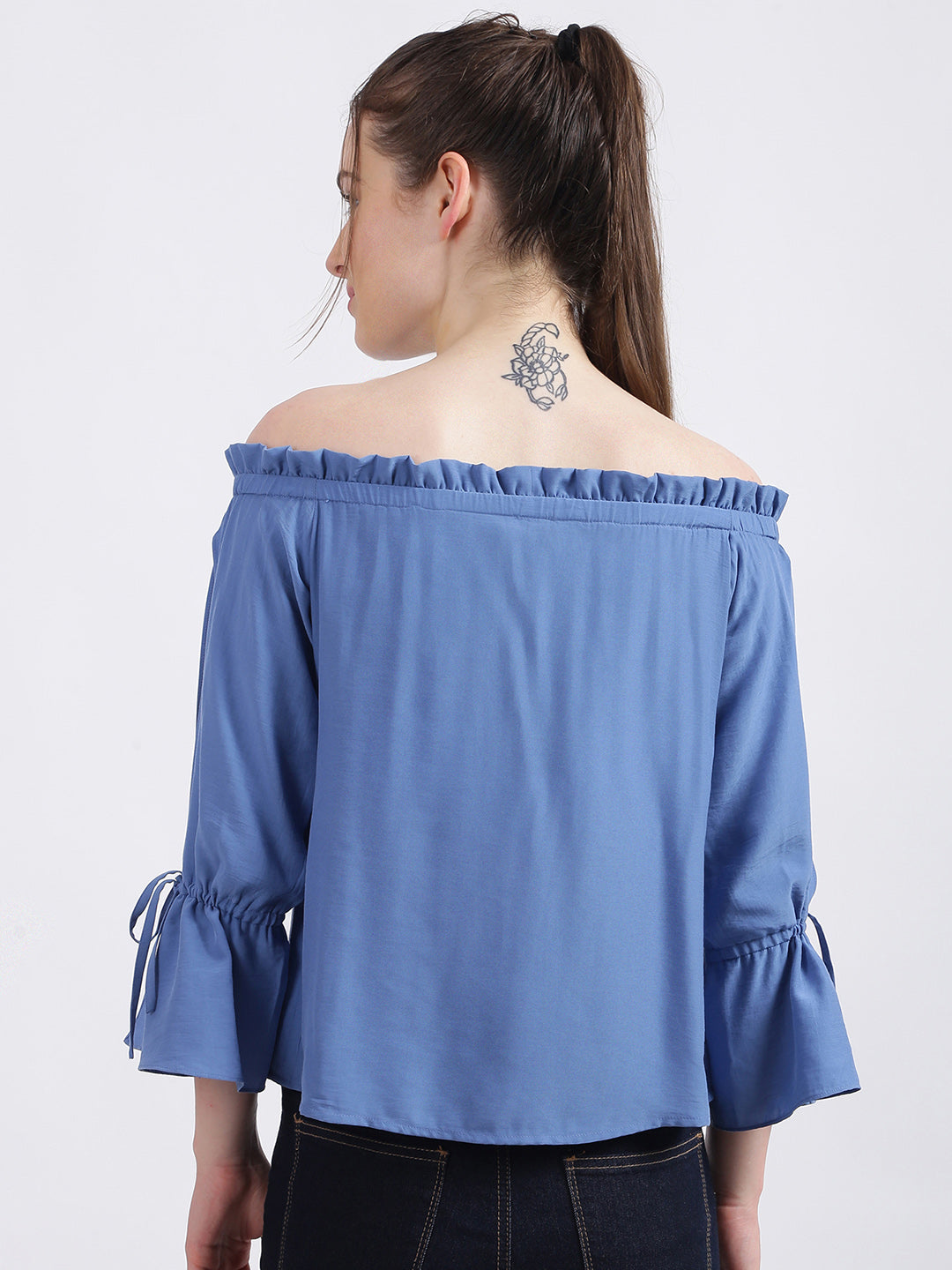 Blue Solid Regular Top