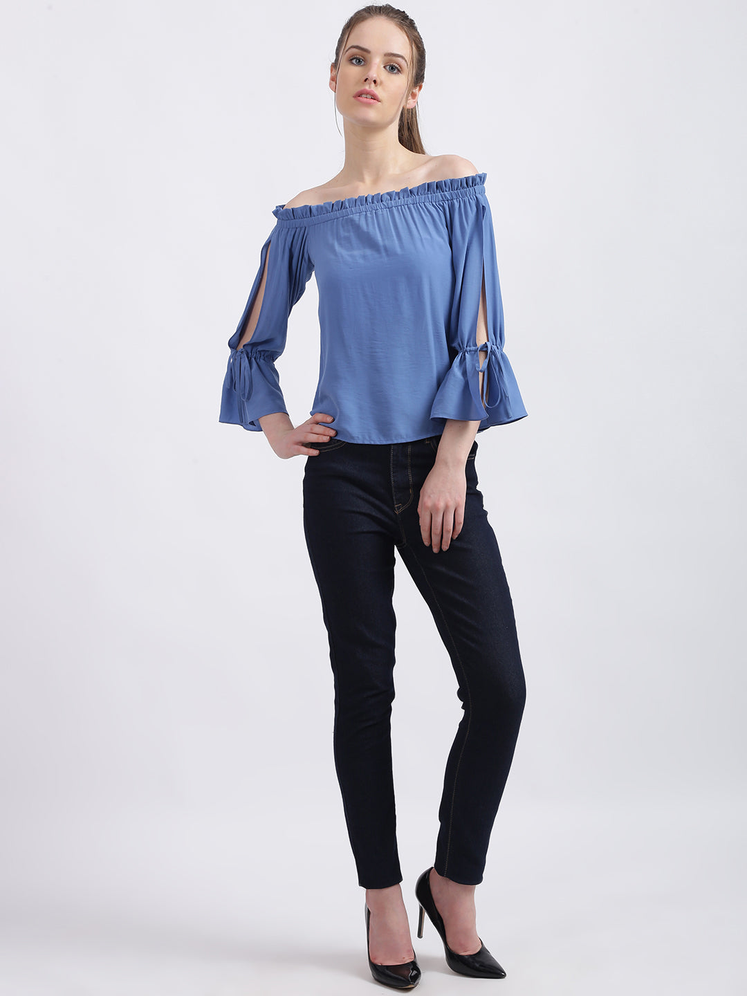 Blue Solid Regular Top