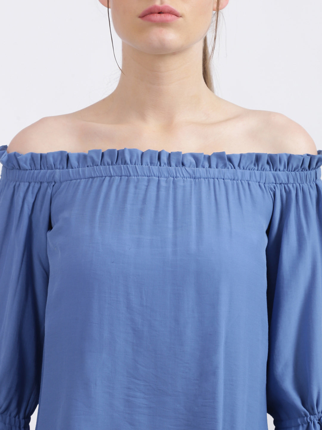 Blue Solid Regular Top