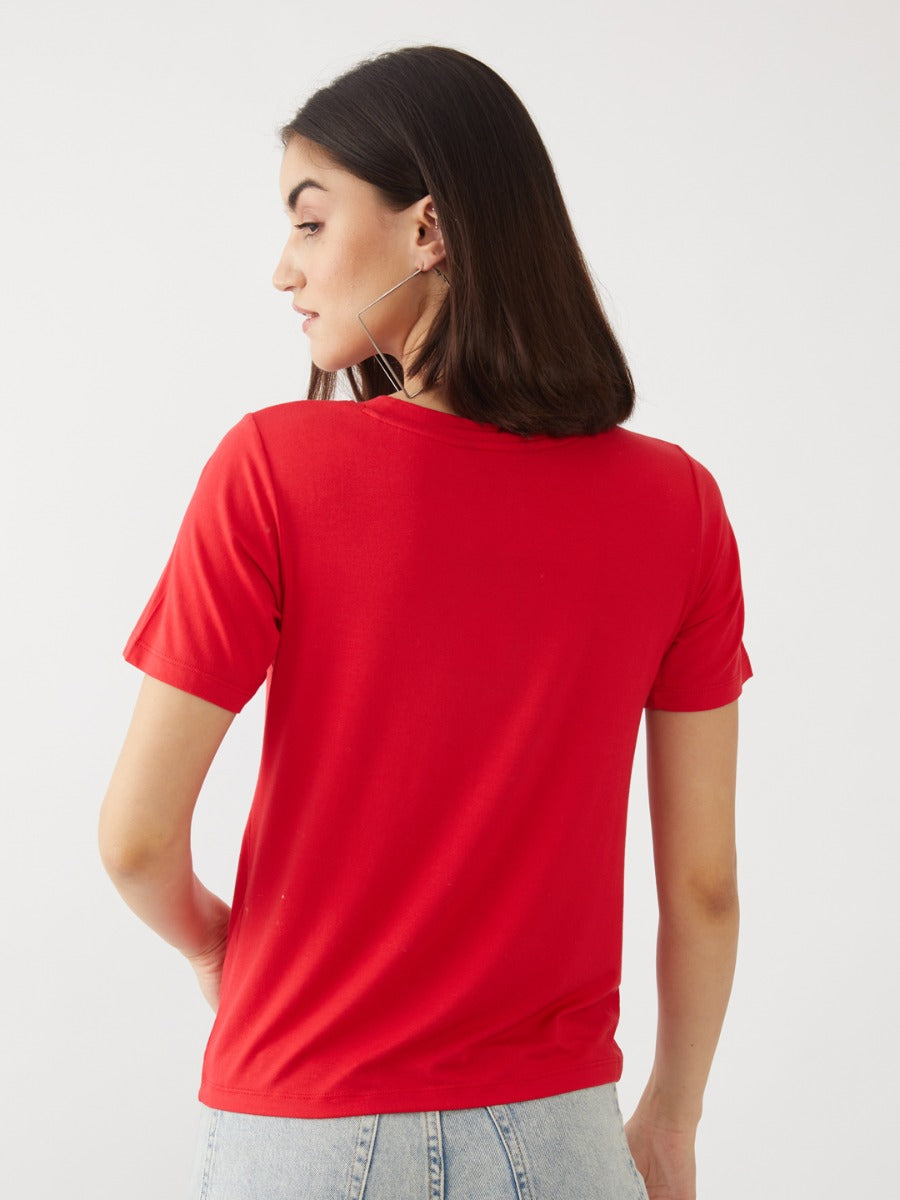 Red Graphic Print T-Shirt