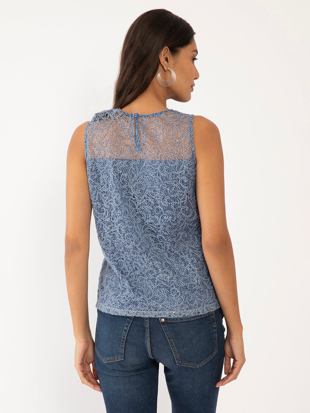 Blue Embellished Top