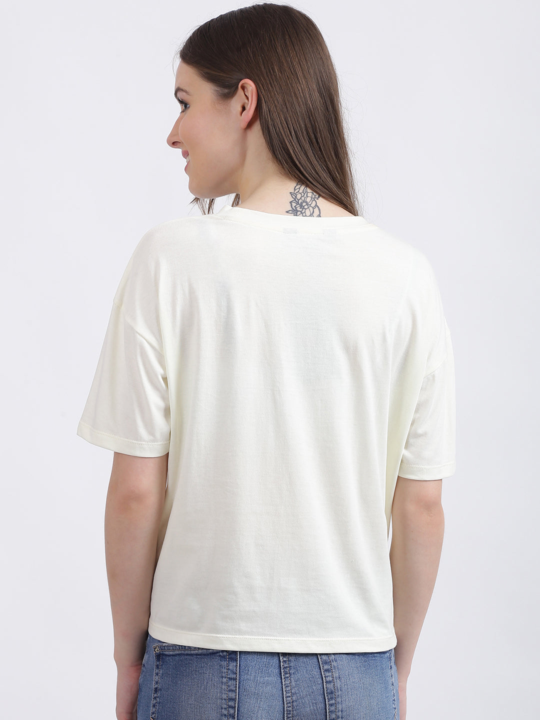 White Graphic Regular T-Shirt for Women