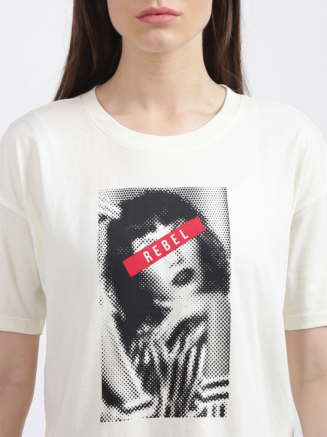 White Graphic Regular T-Shirt for Women