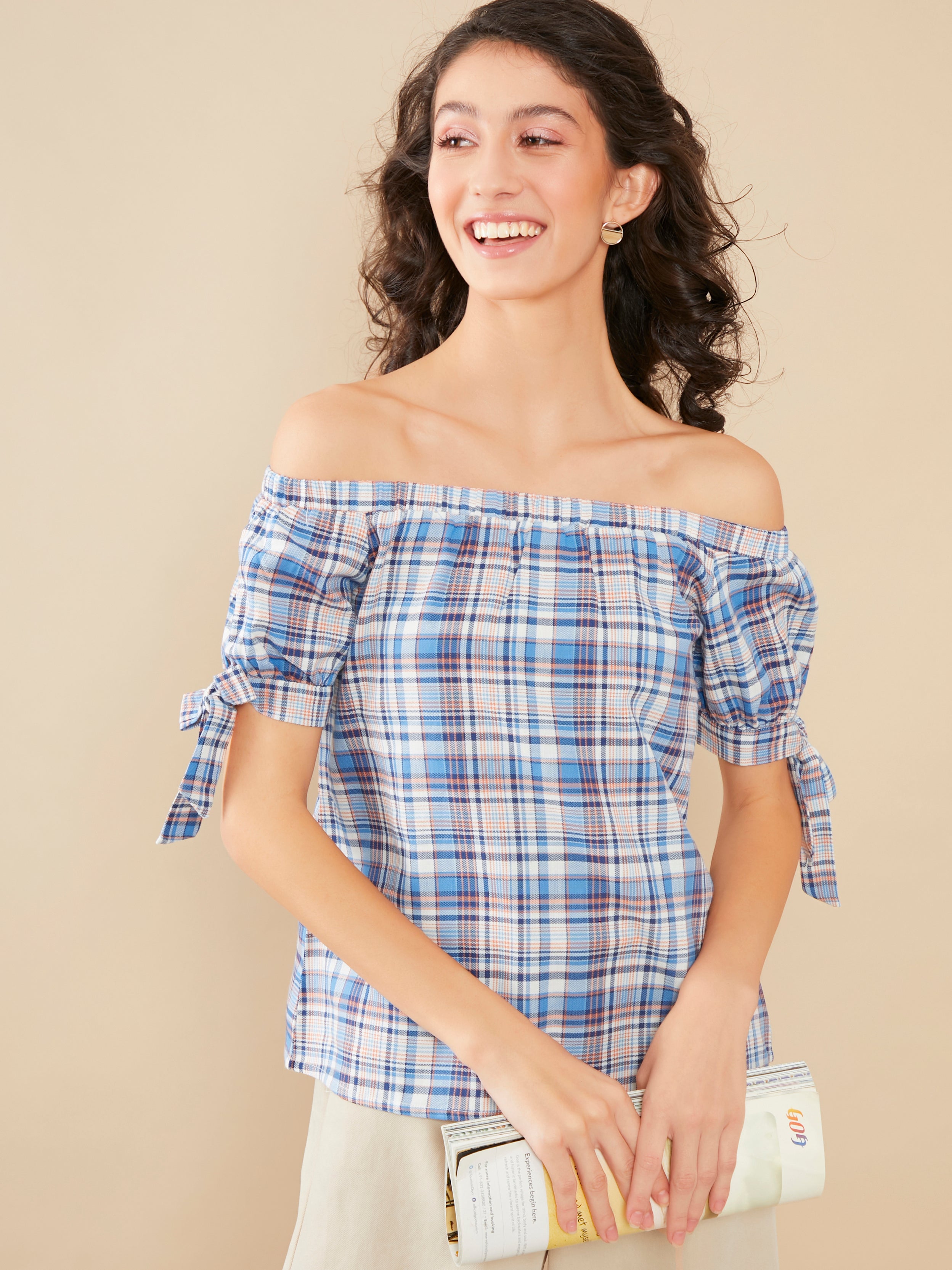 Multi-Colored Checked Regular Top