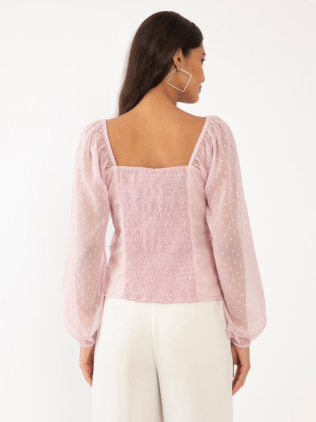 Pink Textured Top