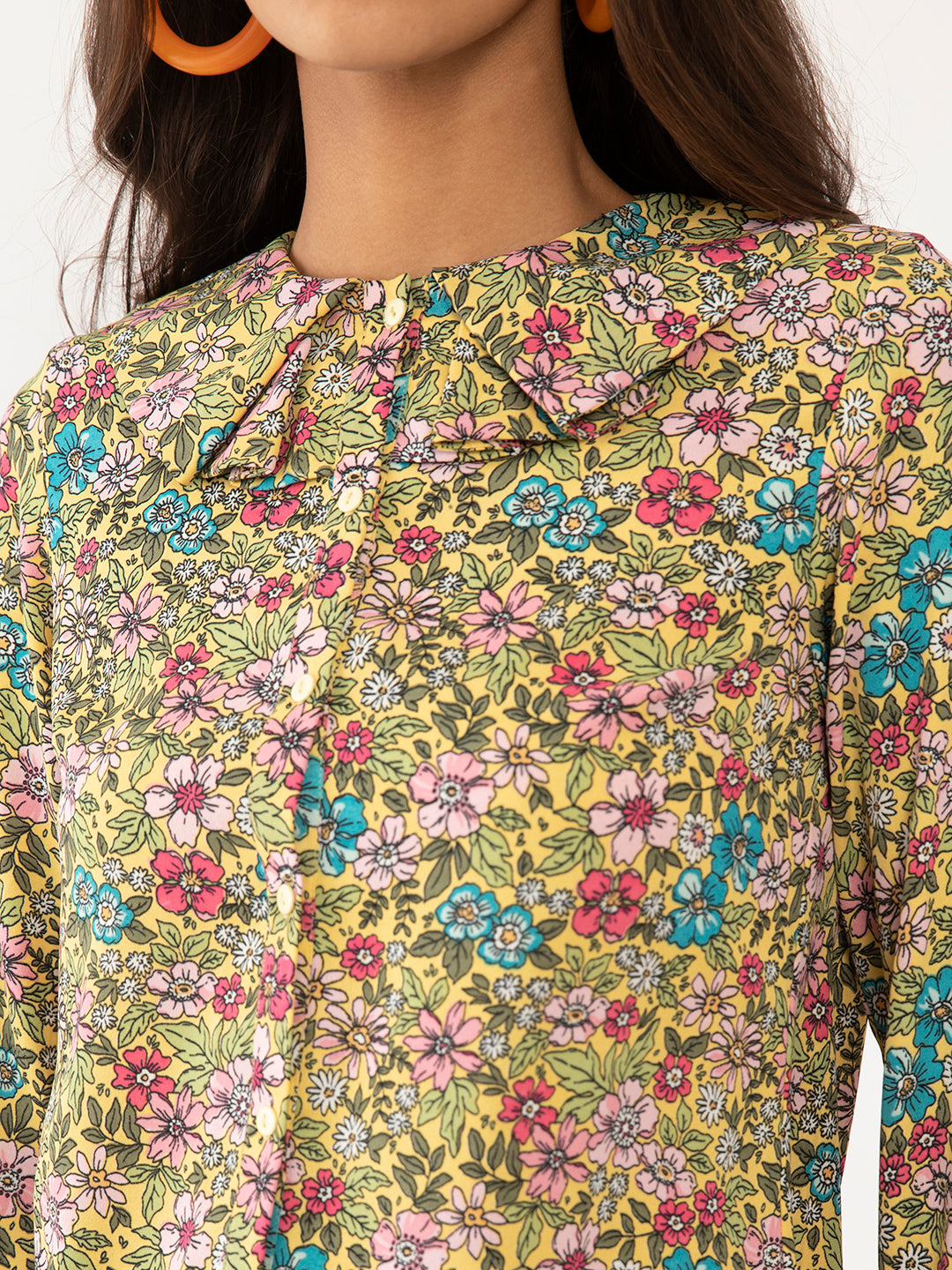 Multi Colored Floral Print Top For Women
