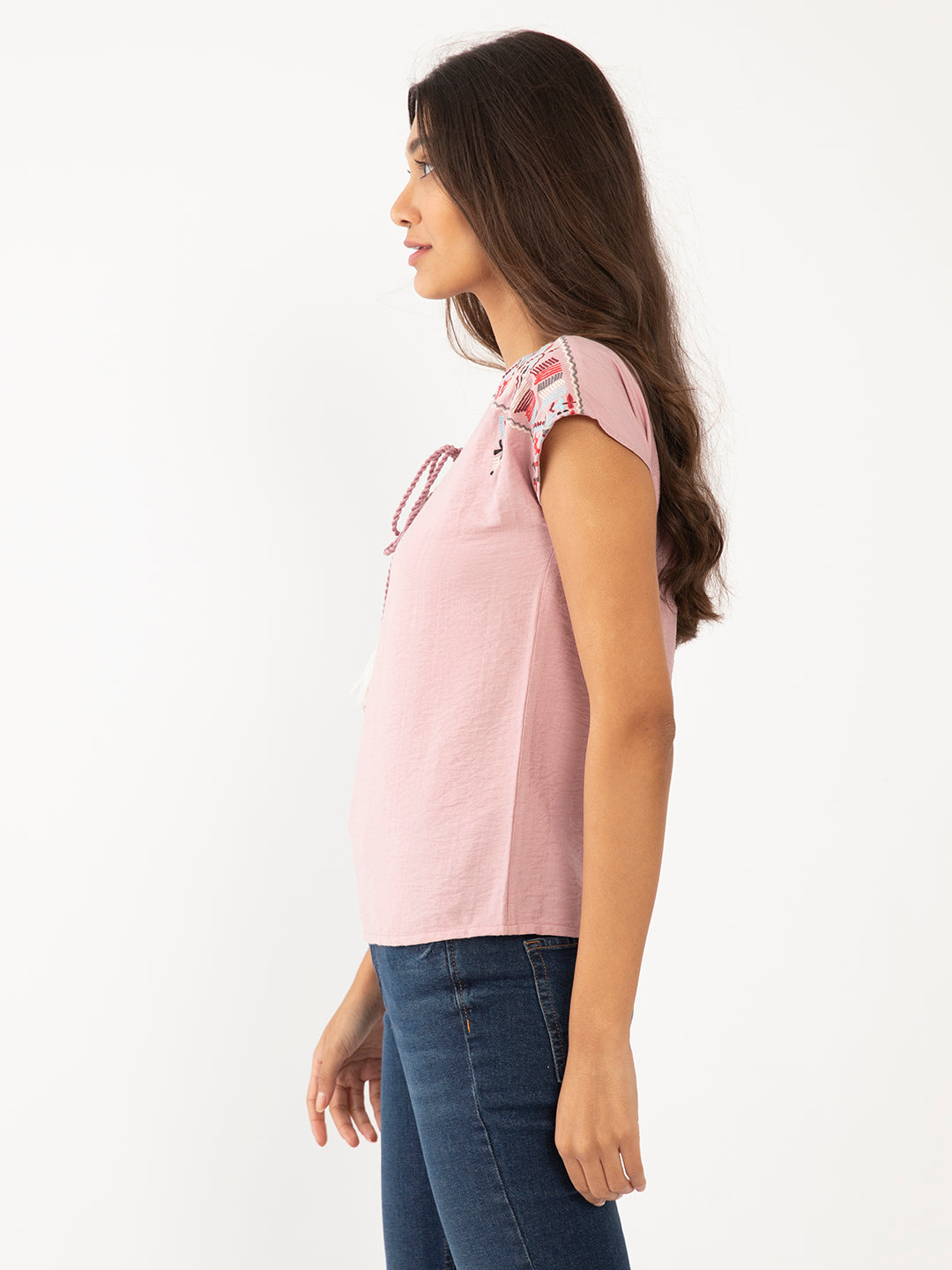 Pink Embroidered Top