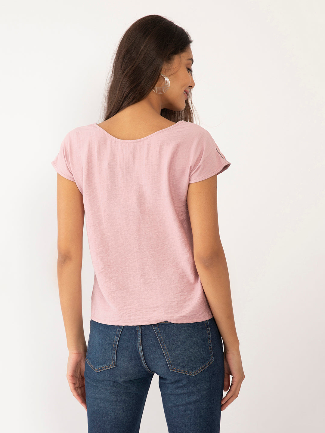 Pink Embroidered Top