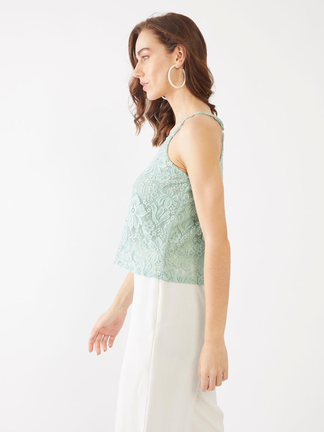 Green Lace Strappy Top