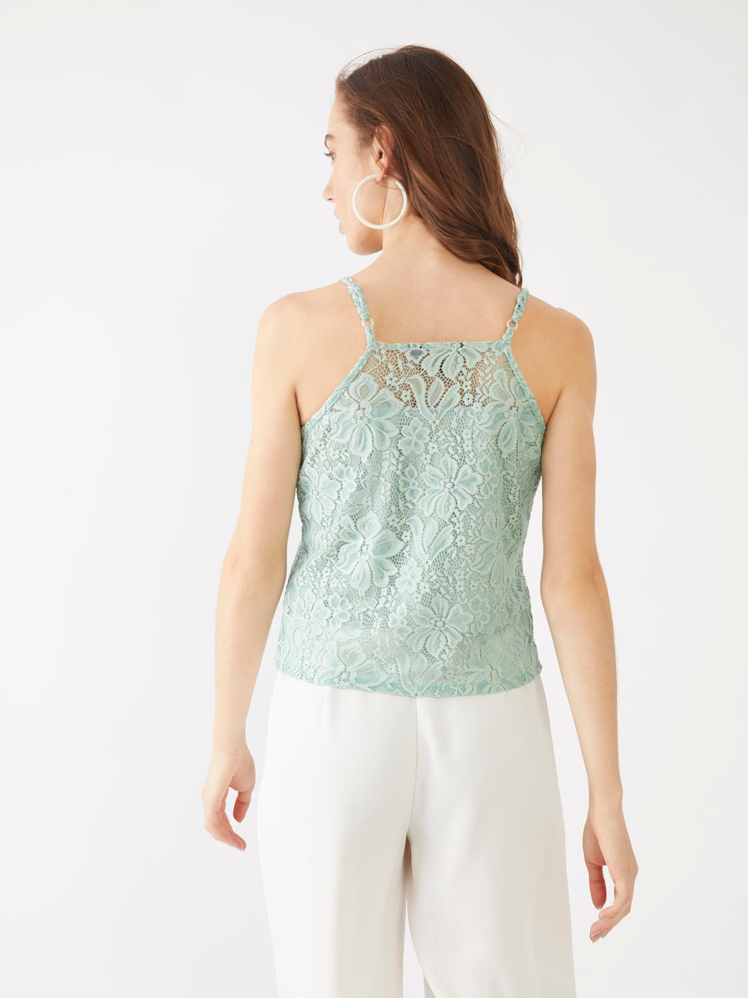 Green Lace Strappy Top