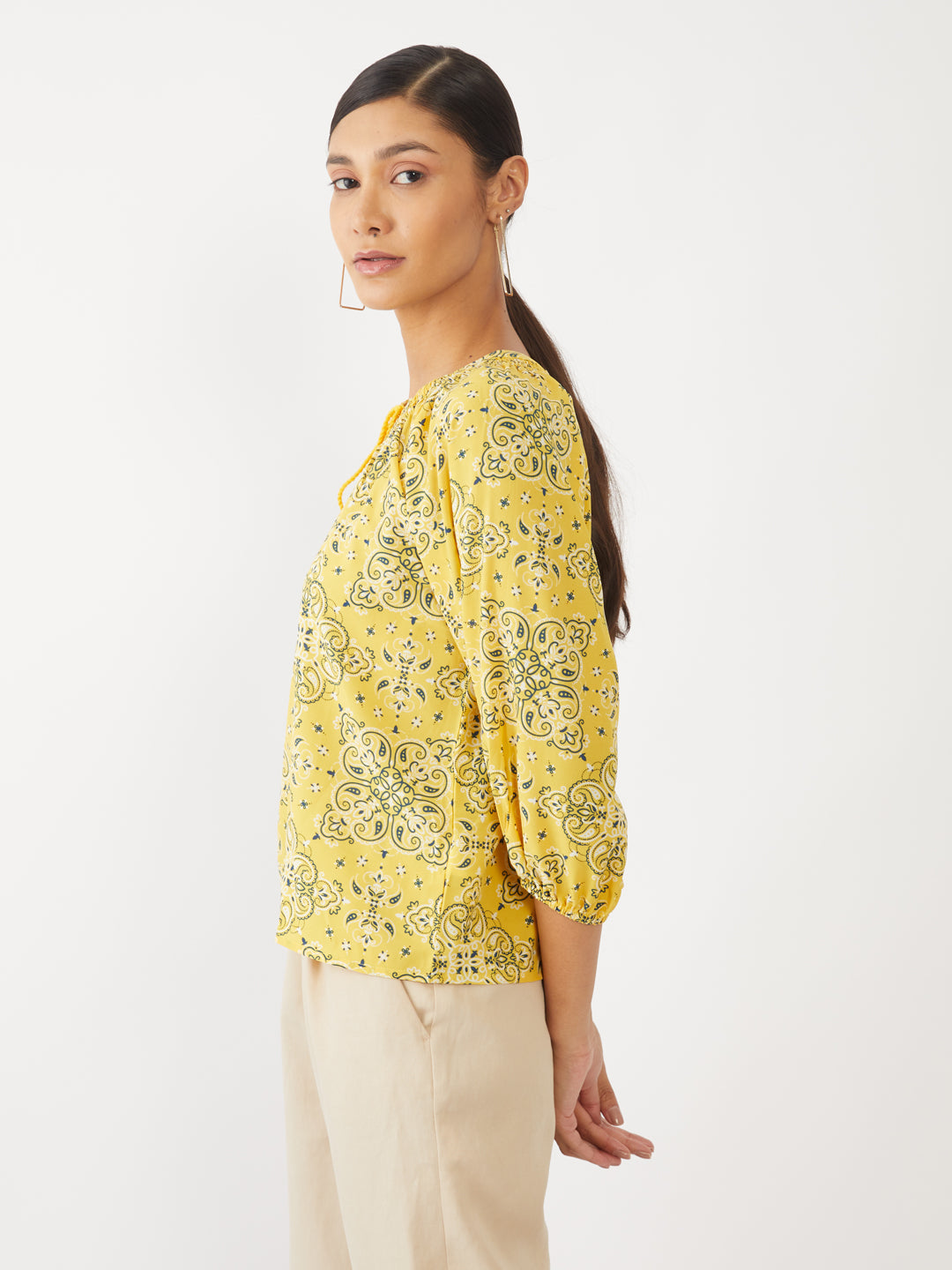 Yellow Printed Top