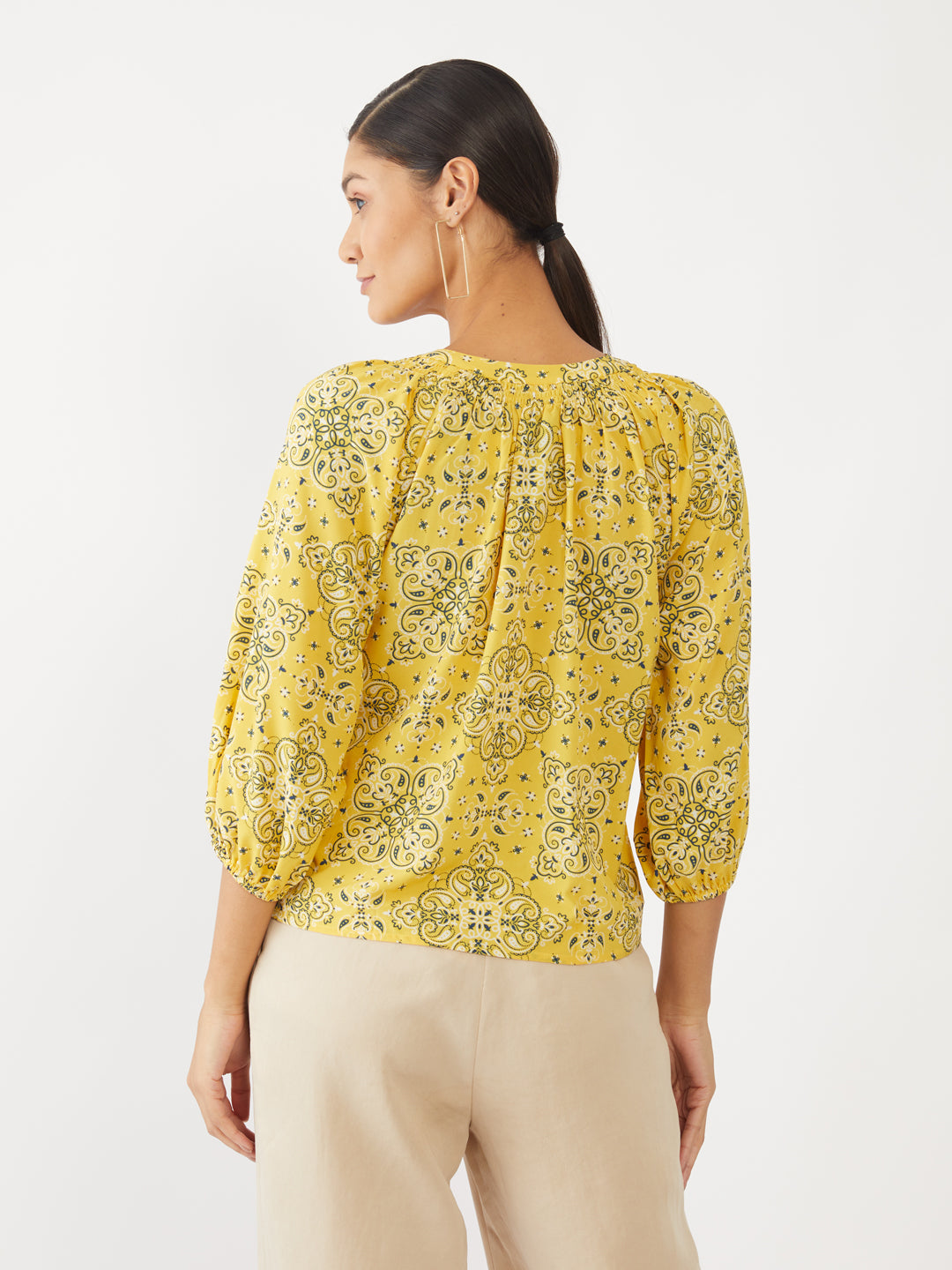 Yellow Printed Top