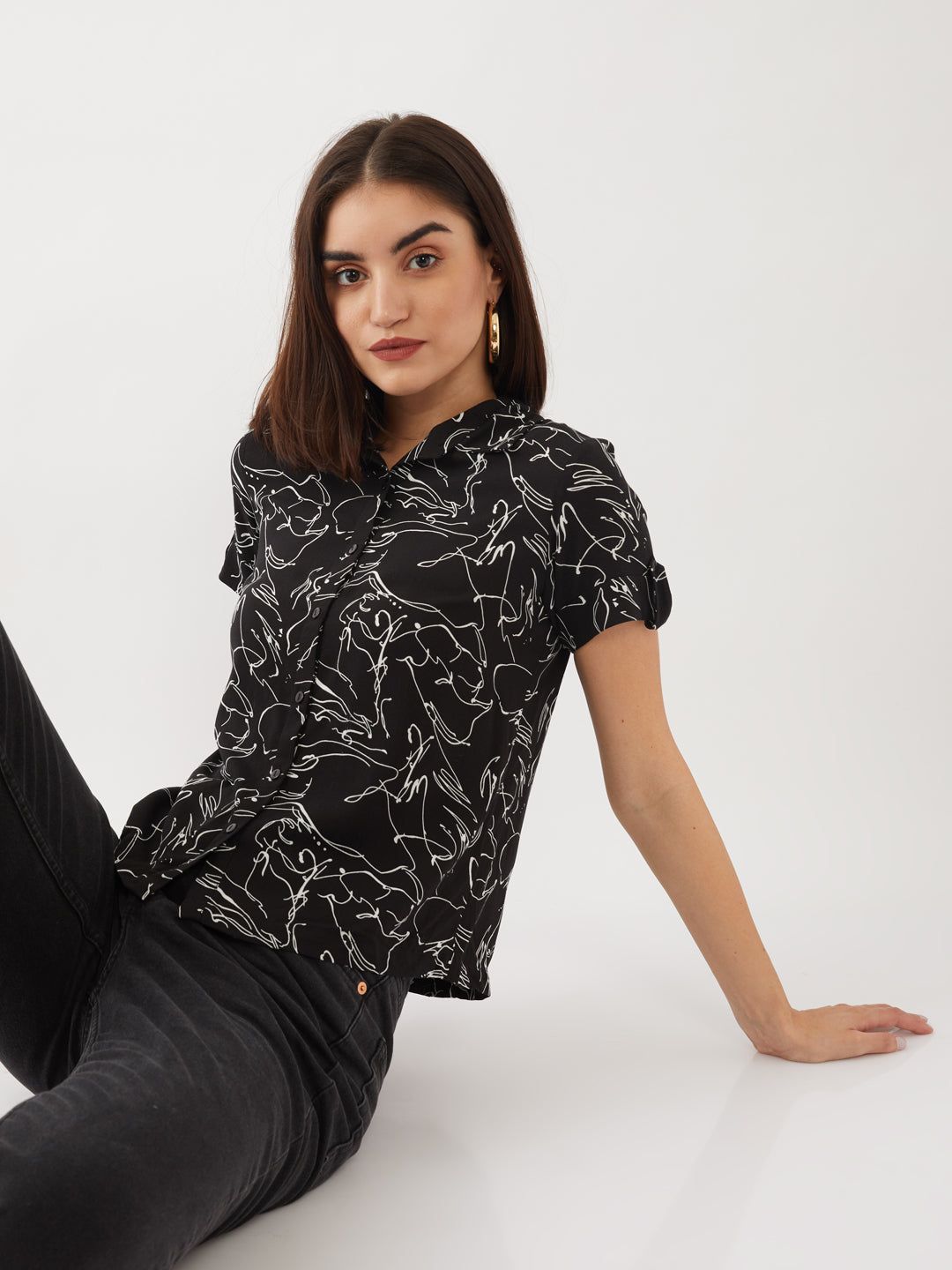 Black Printed Shirt