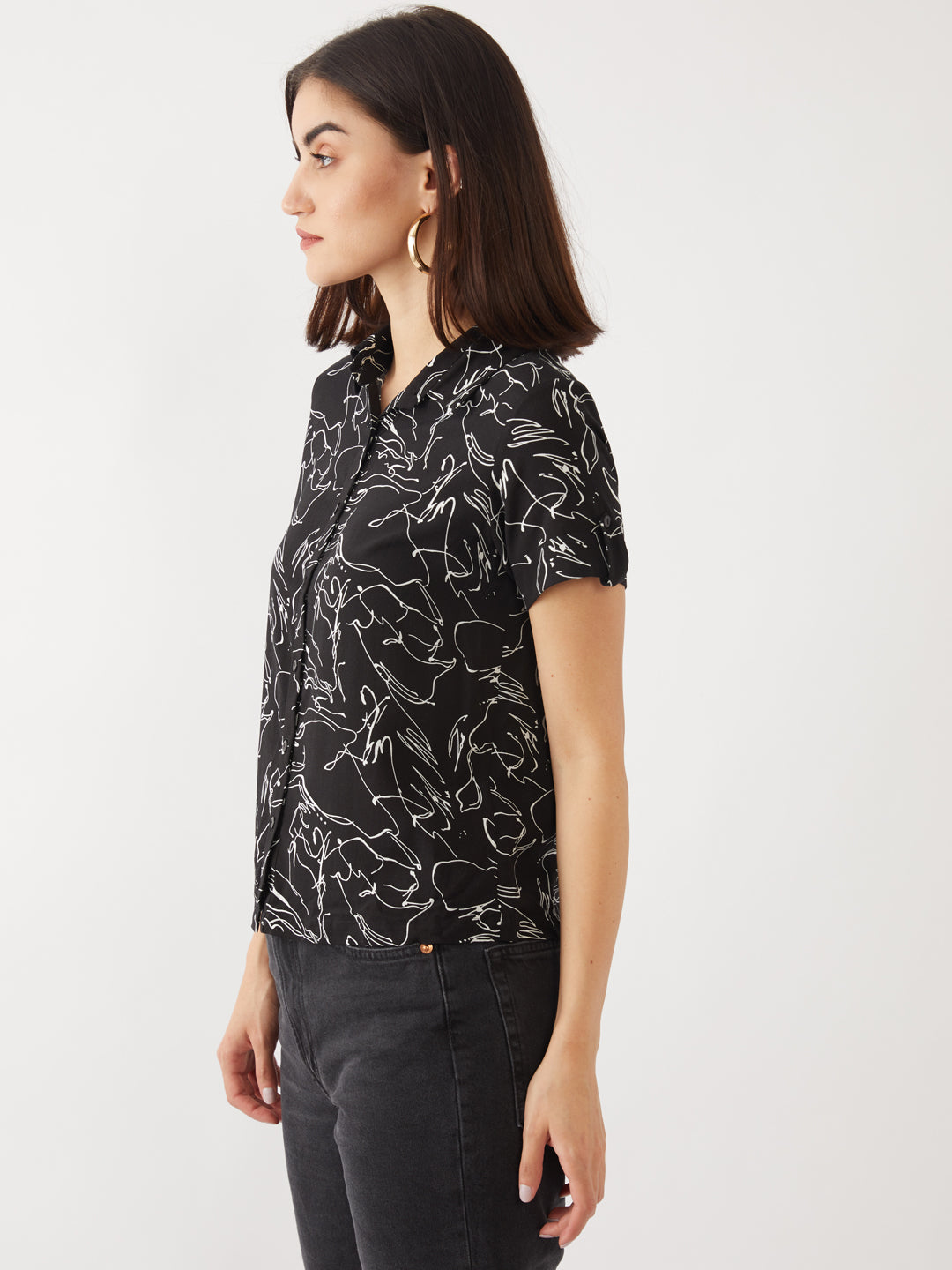 Black Printed Shirt