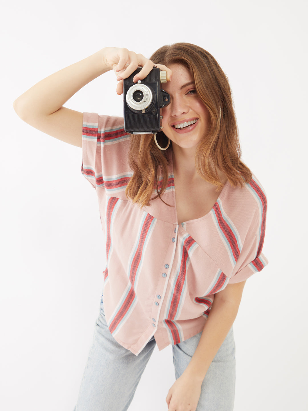 Pink Striped Top