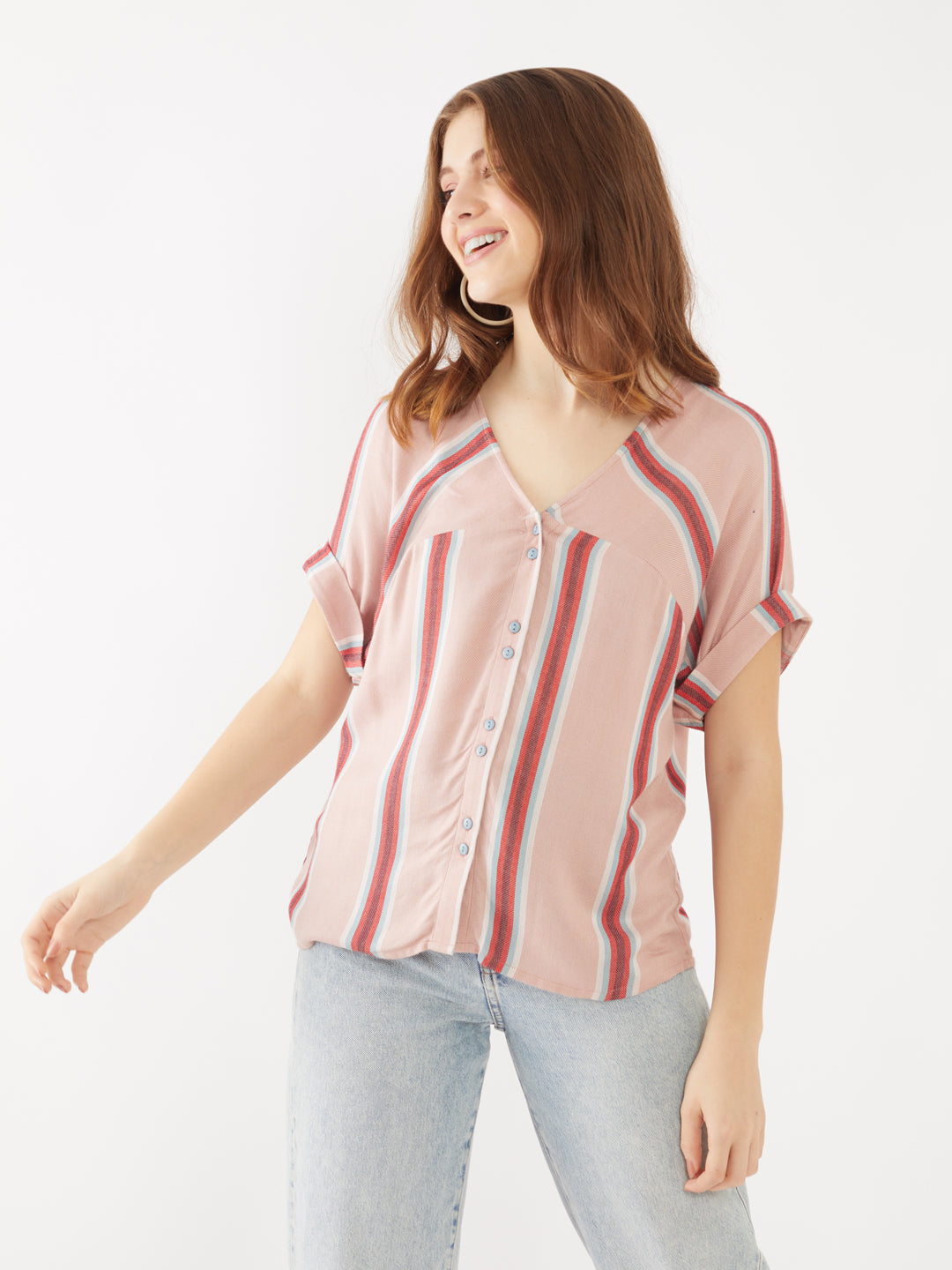 Pink Striped Top