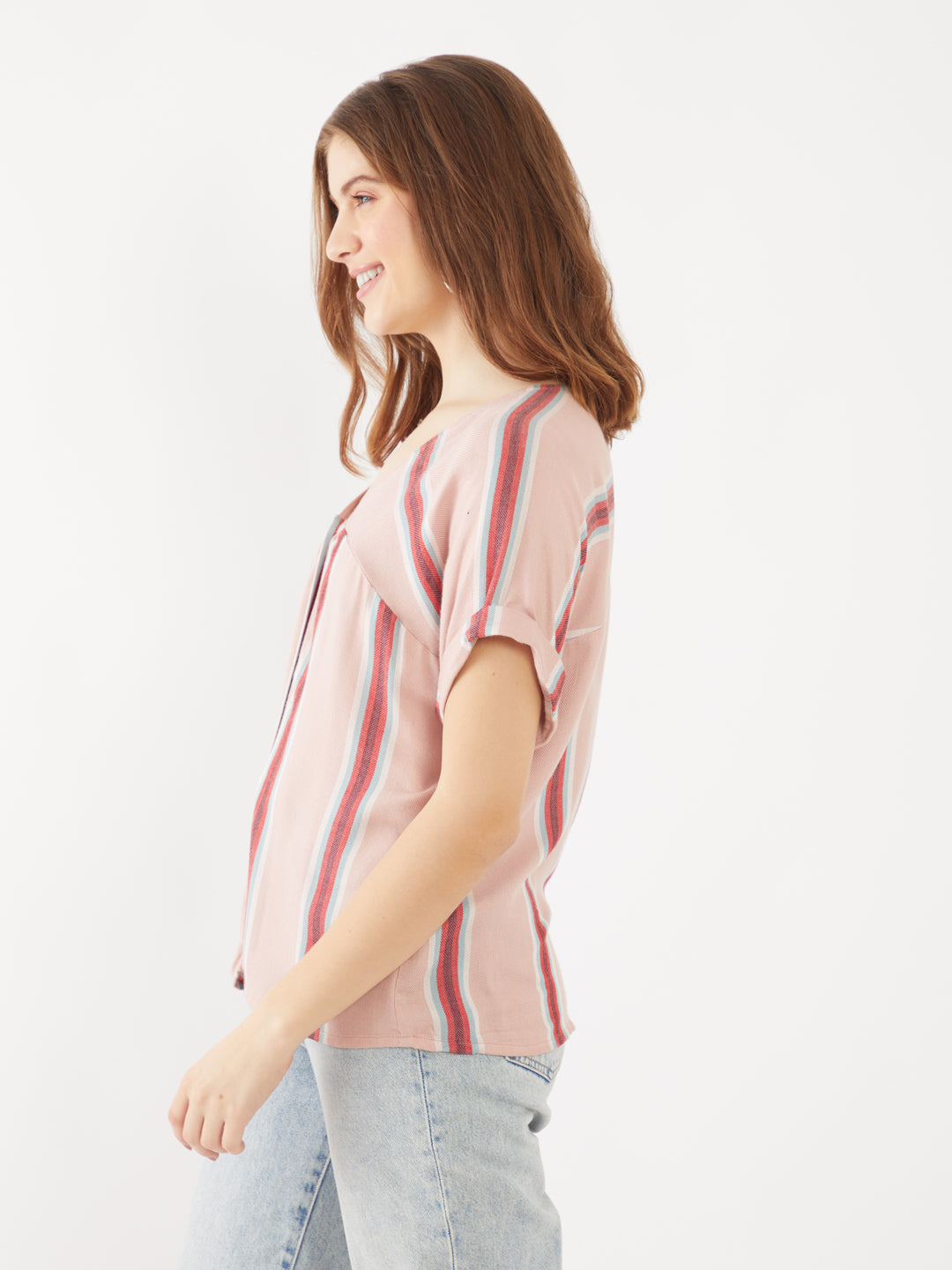 Pink Striped Top