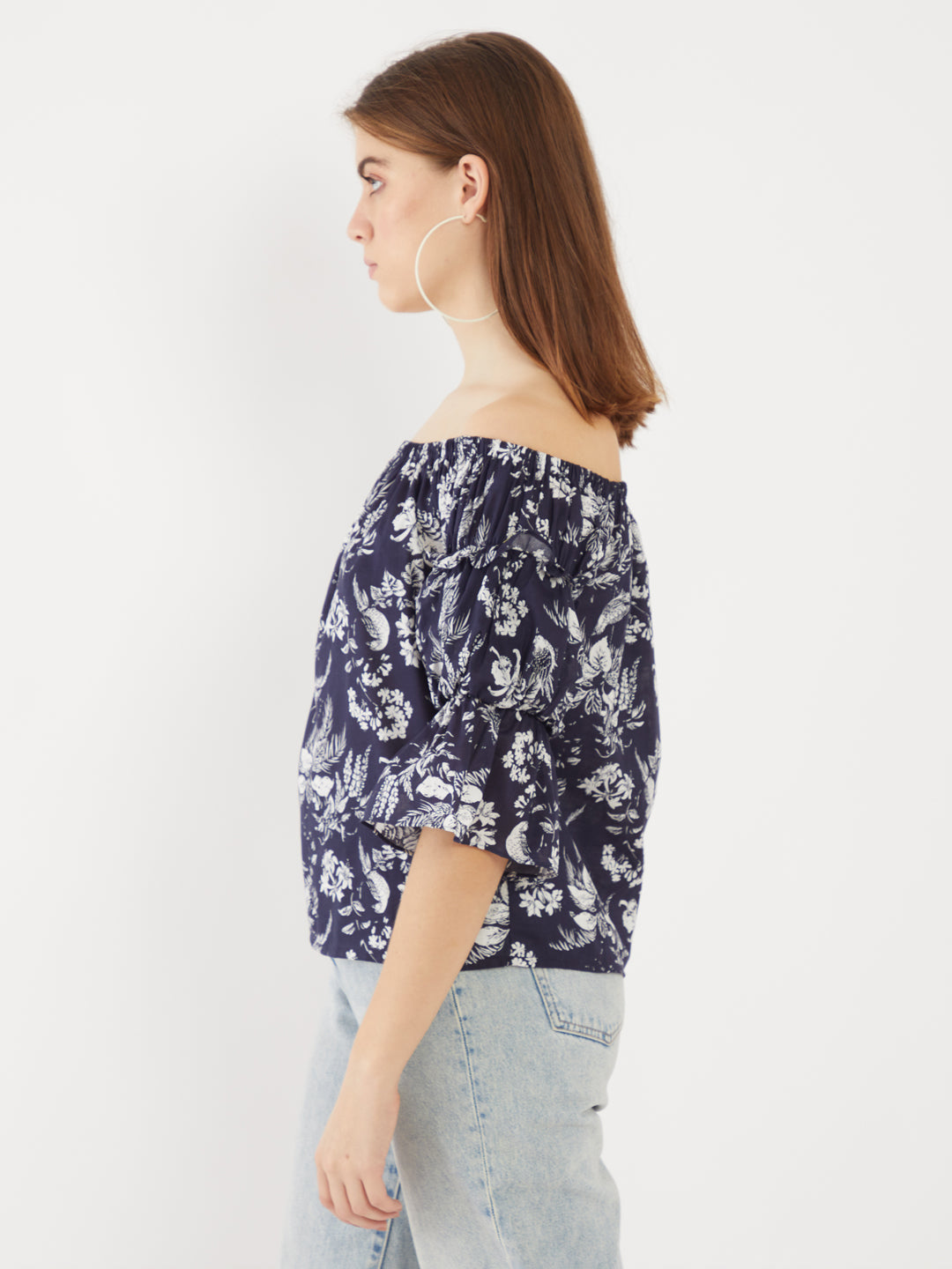 Navy Printed Top