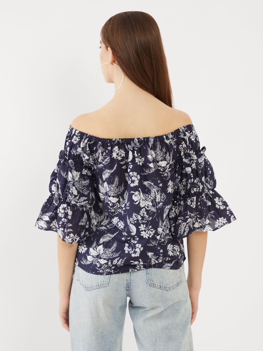 Navy Printed Top