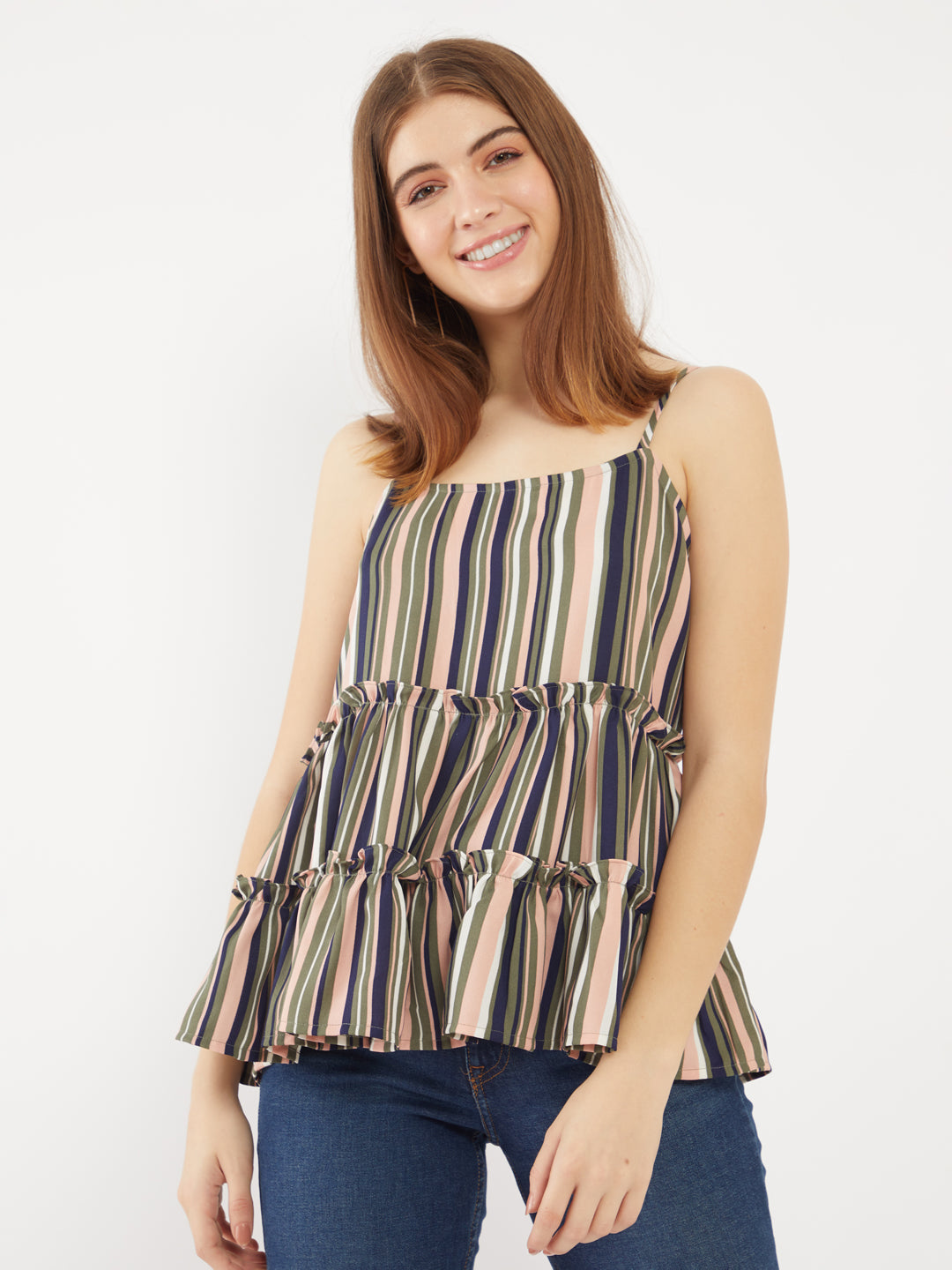 Multicolored Printed Strappy Top