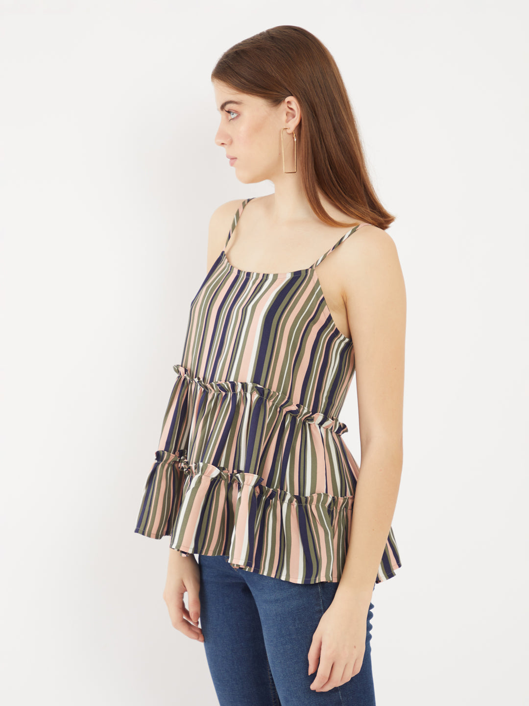 Multicolored Printed Strappy Top