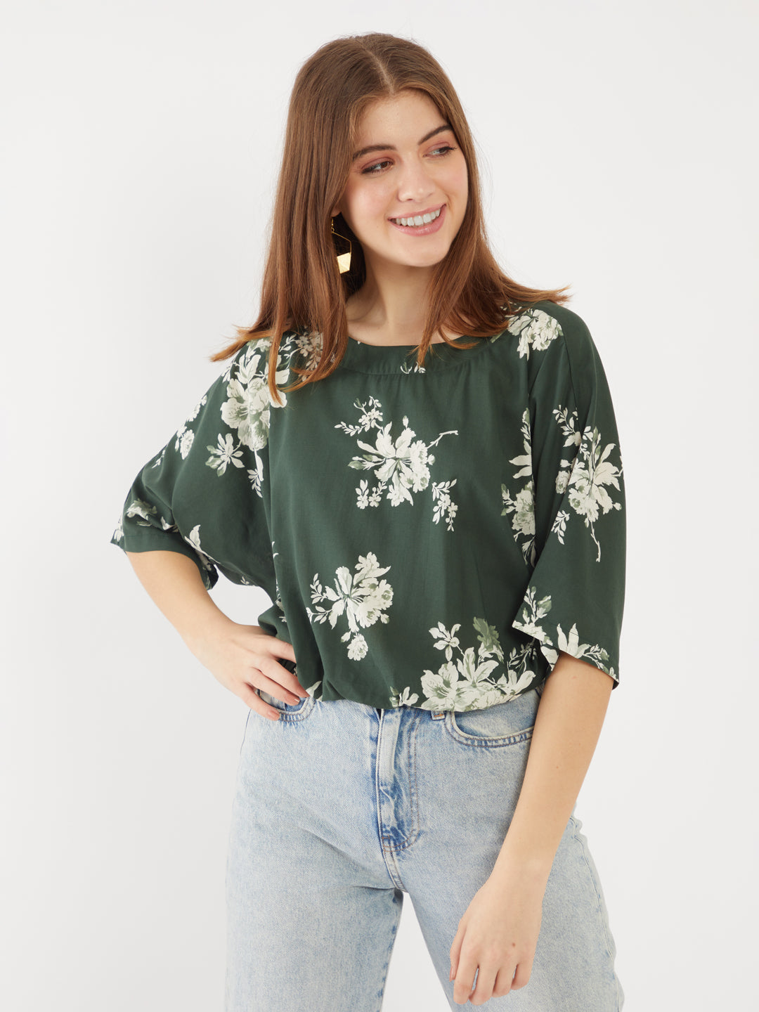 Green Printed Top