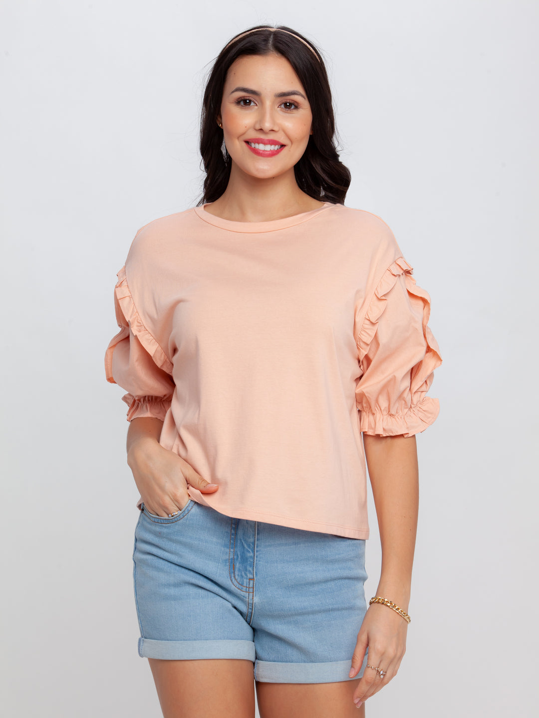 Pink Solid Top For Women