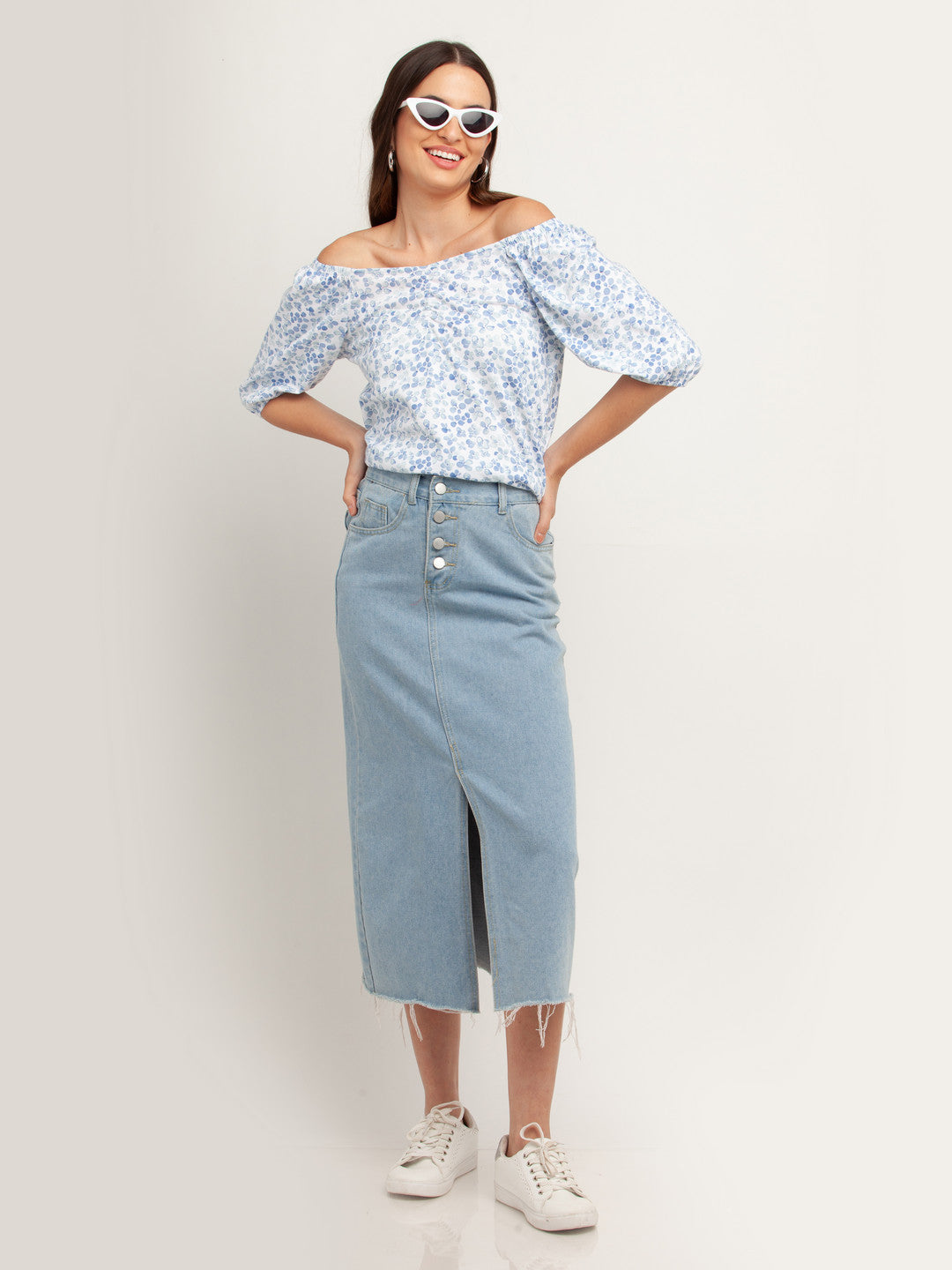 White Solid Short Sleeves Top For Women