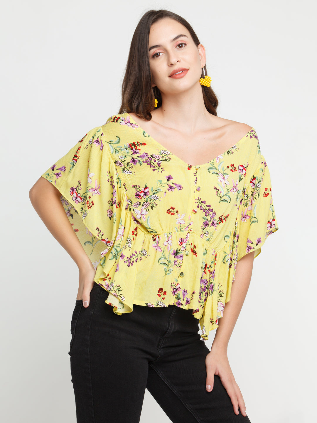 Yellow Printed Top