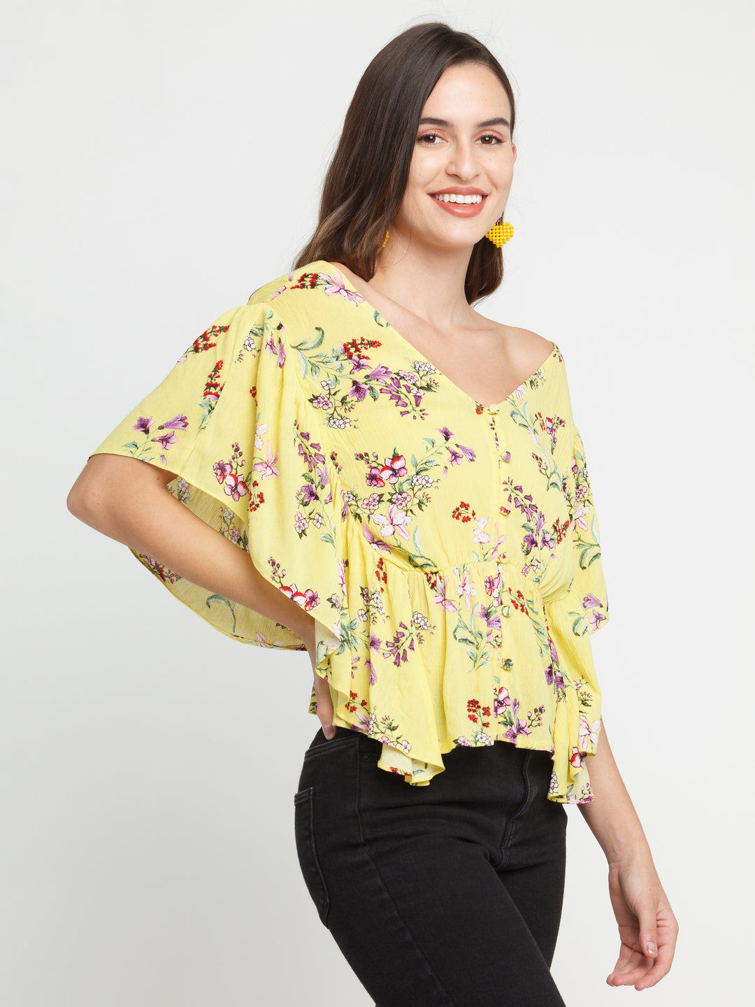 Yellow Printed Top