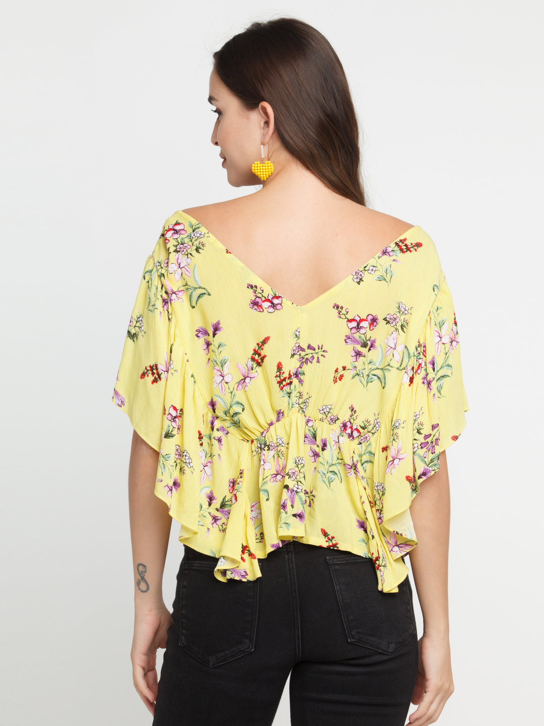 Yellow Printed Top