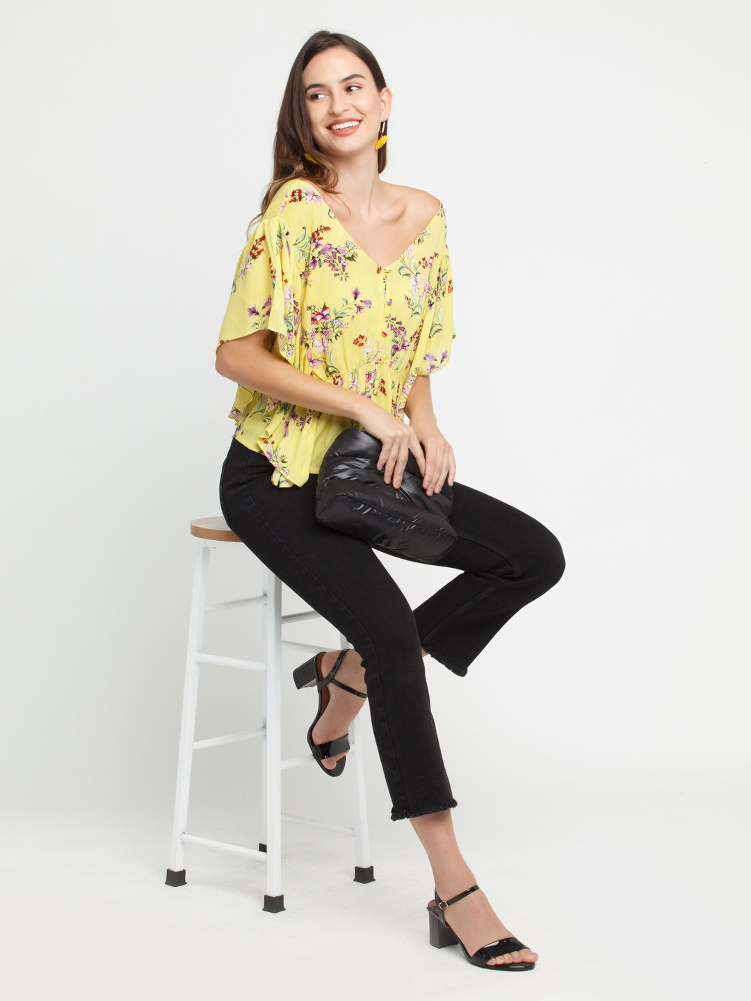 Yellow Printed Top