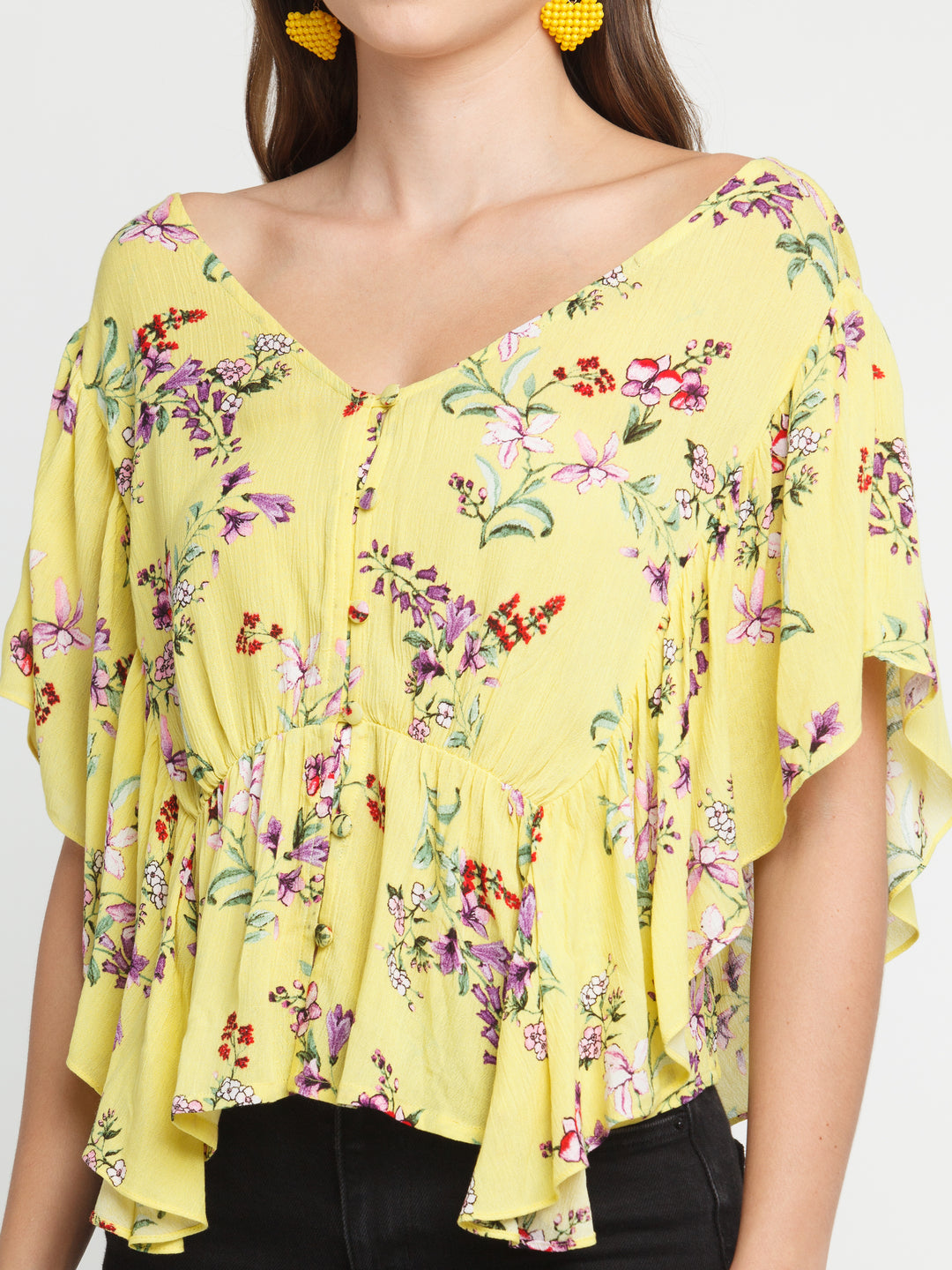 Yellow Printed Top