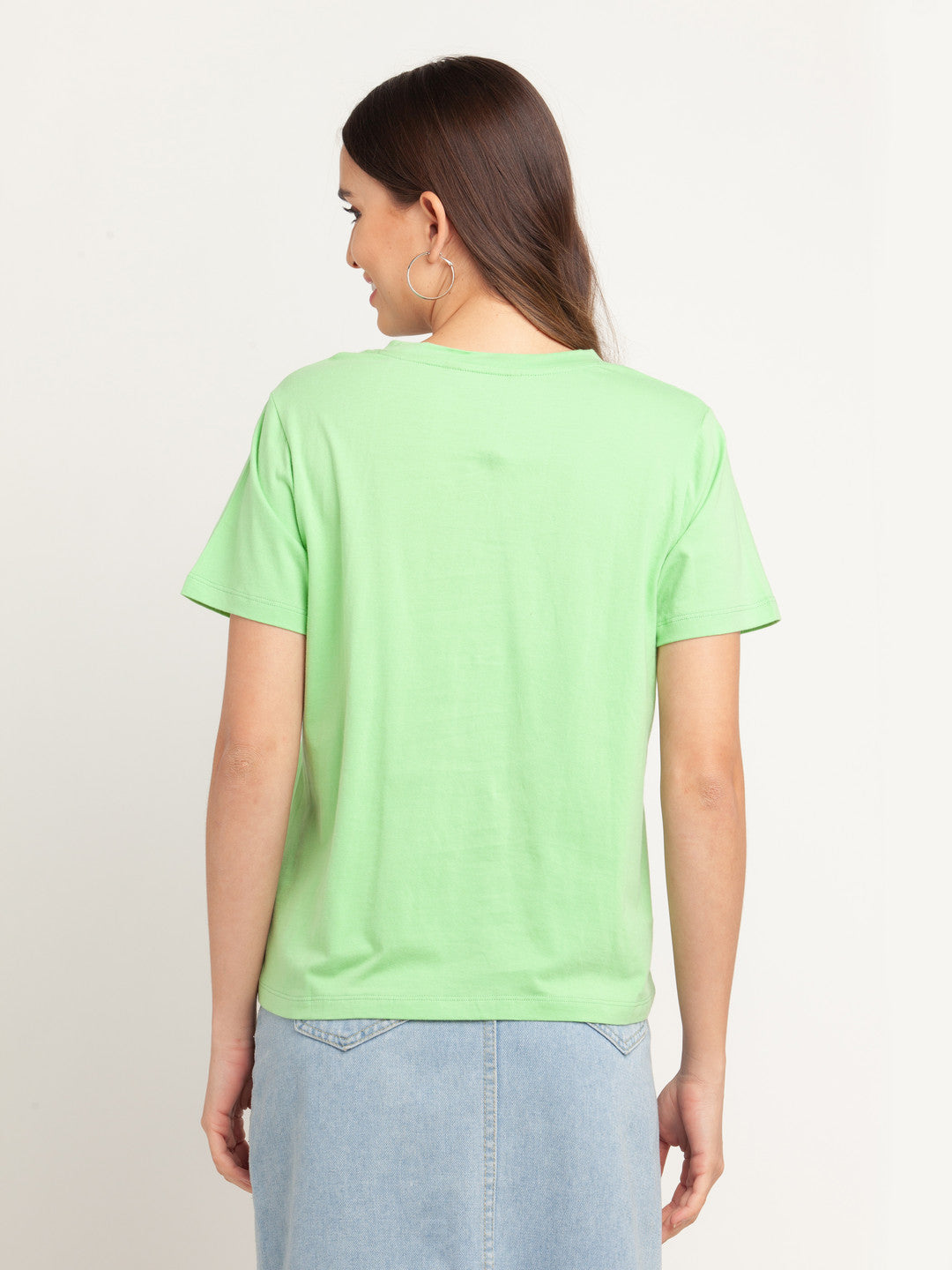 Green Printed T-Shirt For Women