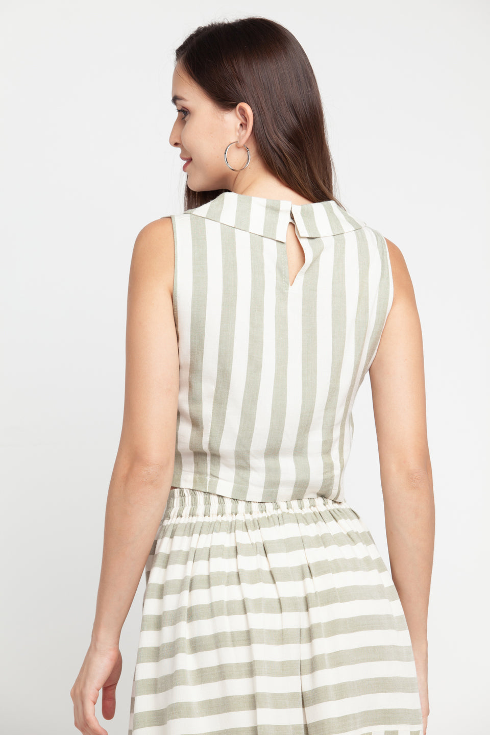 Off White Striped Top