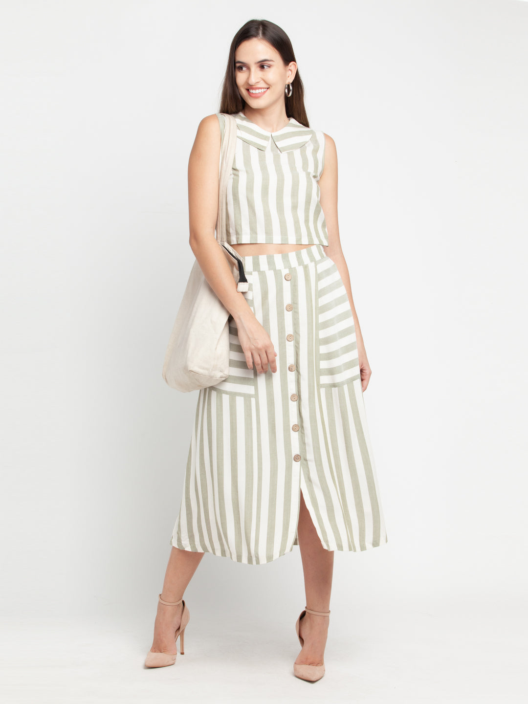 Off White Striped Top