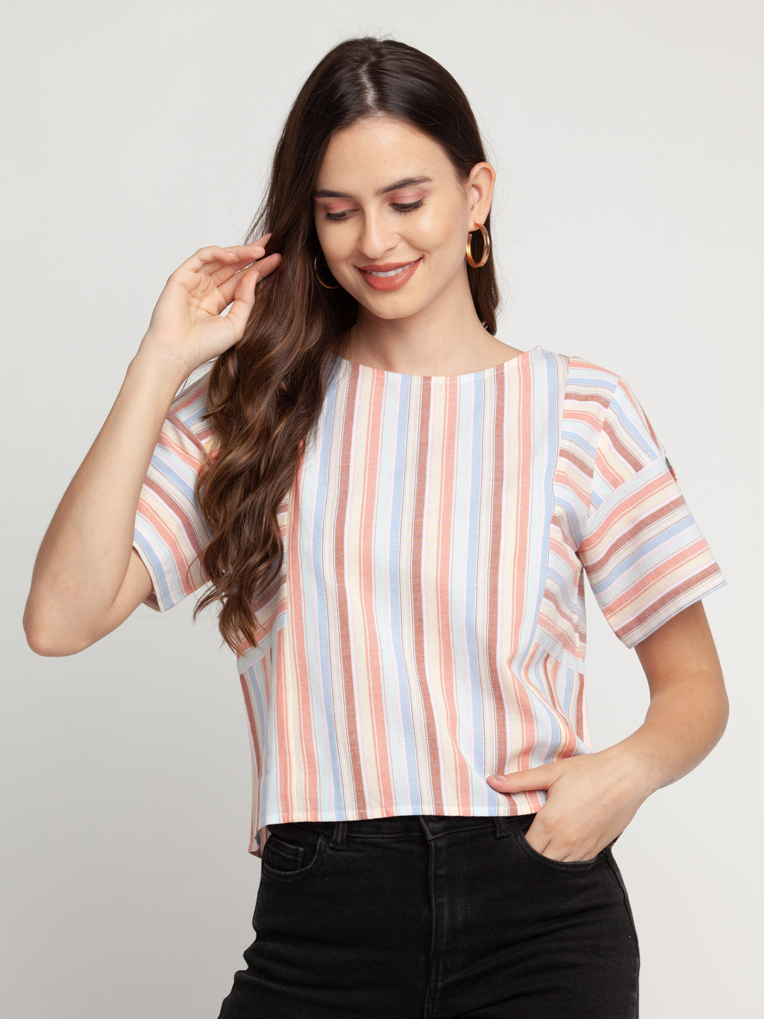 Multicolored Striped Top For Women