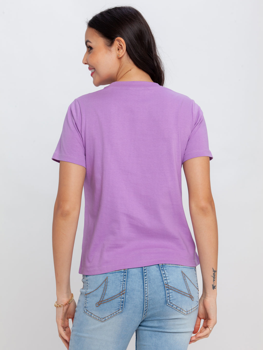 Purple Printed T-Shirt For Women
