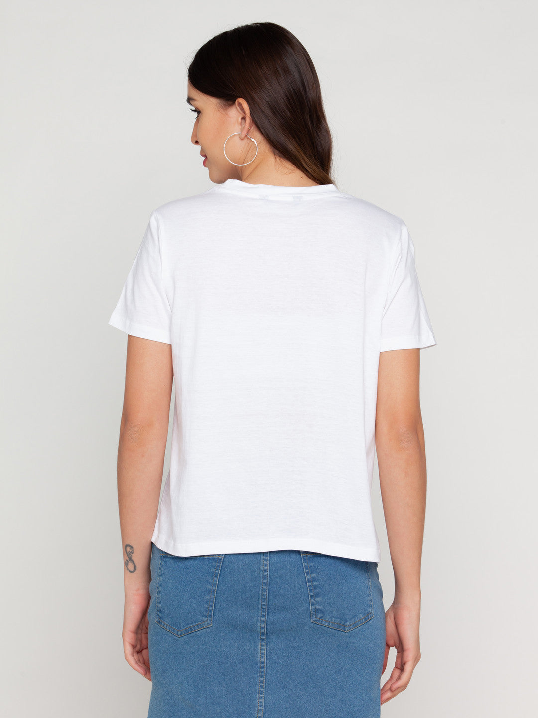 White Printed T-Shirt For Women