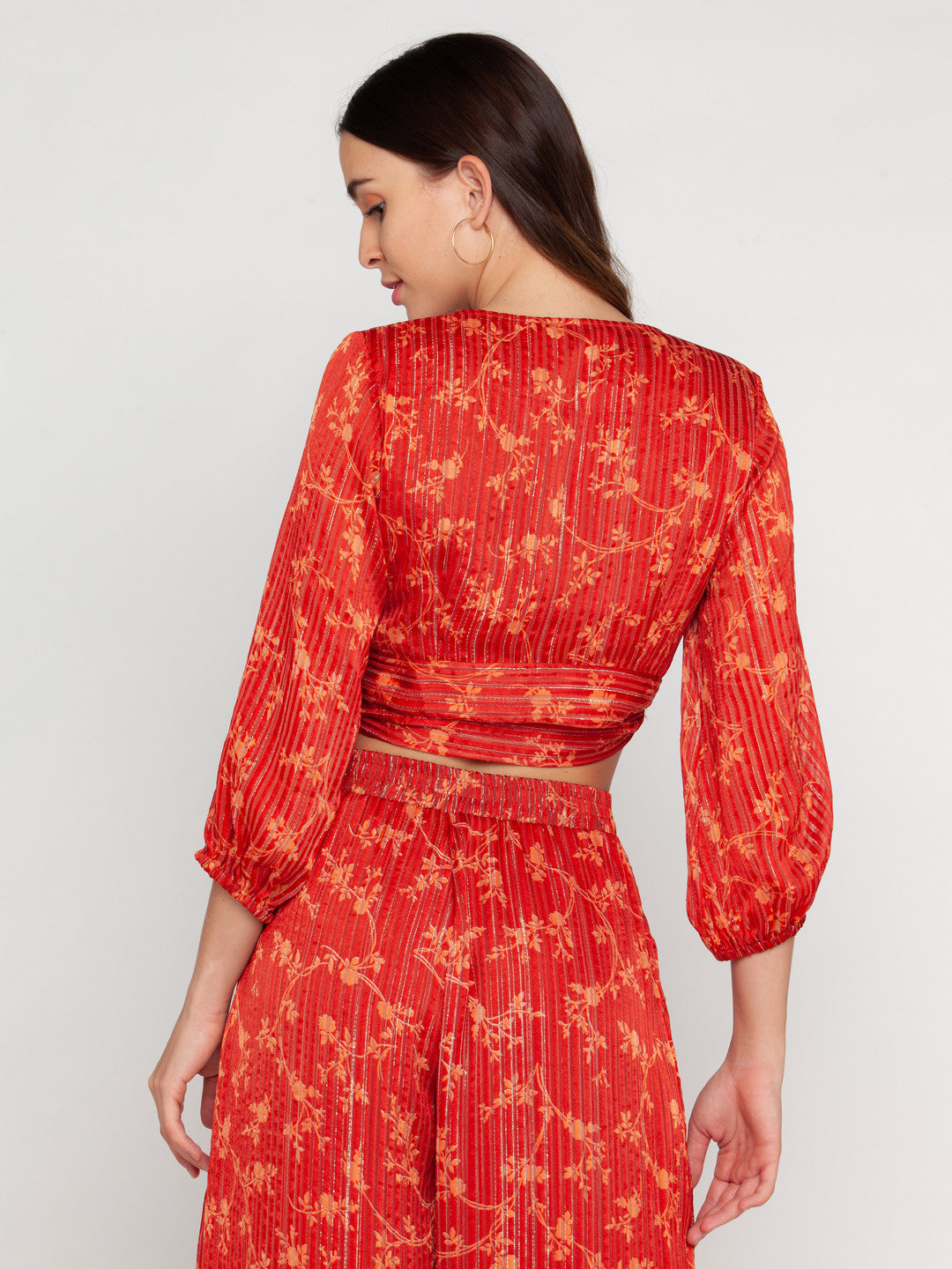 Rust Printed Tie-Up Top